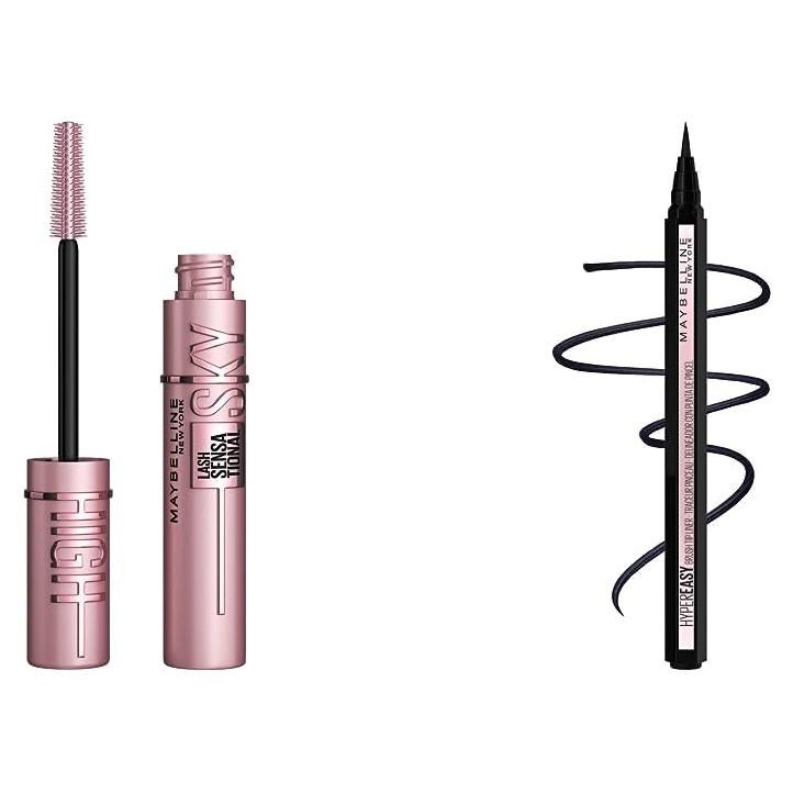 Paquete de Maquillaje Maybelline: Delineador Hyper Easy y Máscara Sky High