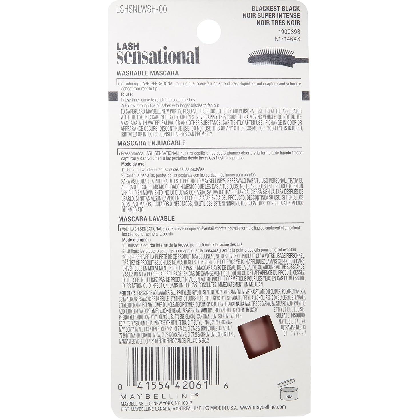 Máscara de Pestañas Lash Sensational Maybelline 9.46 ml