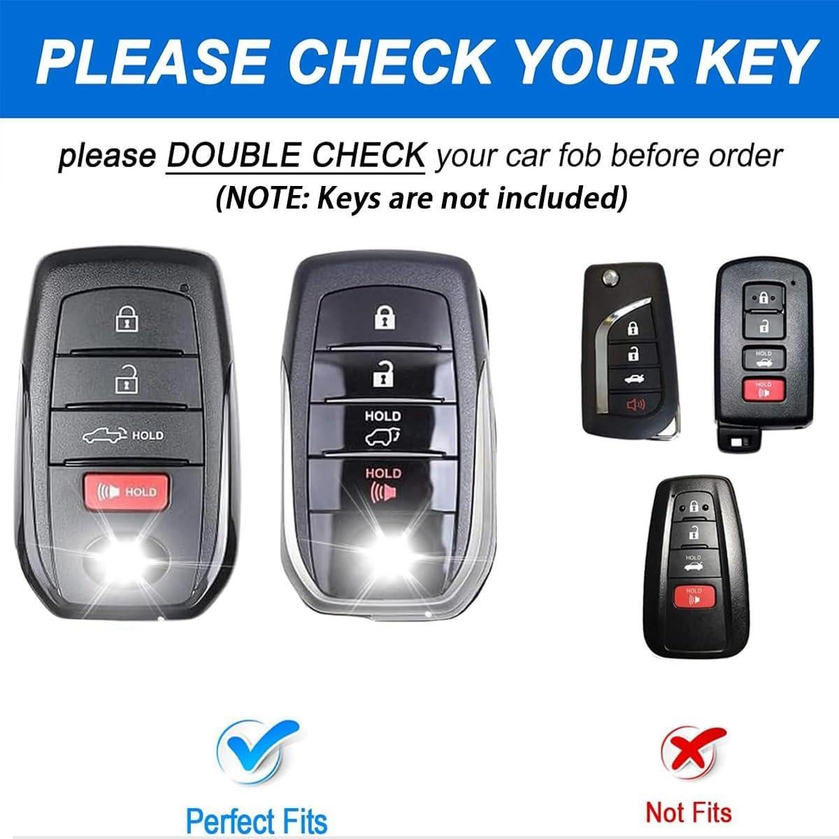 Funda de Llavero de Cuero Premium WiiLemz para Toyota