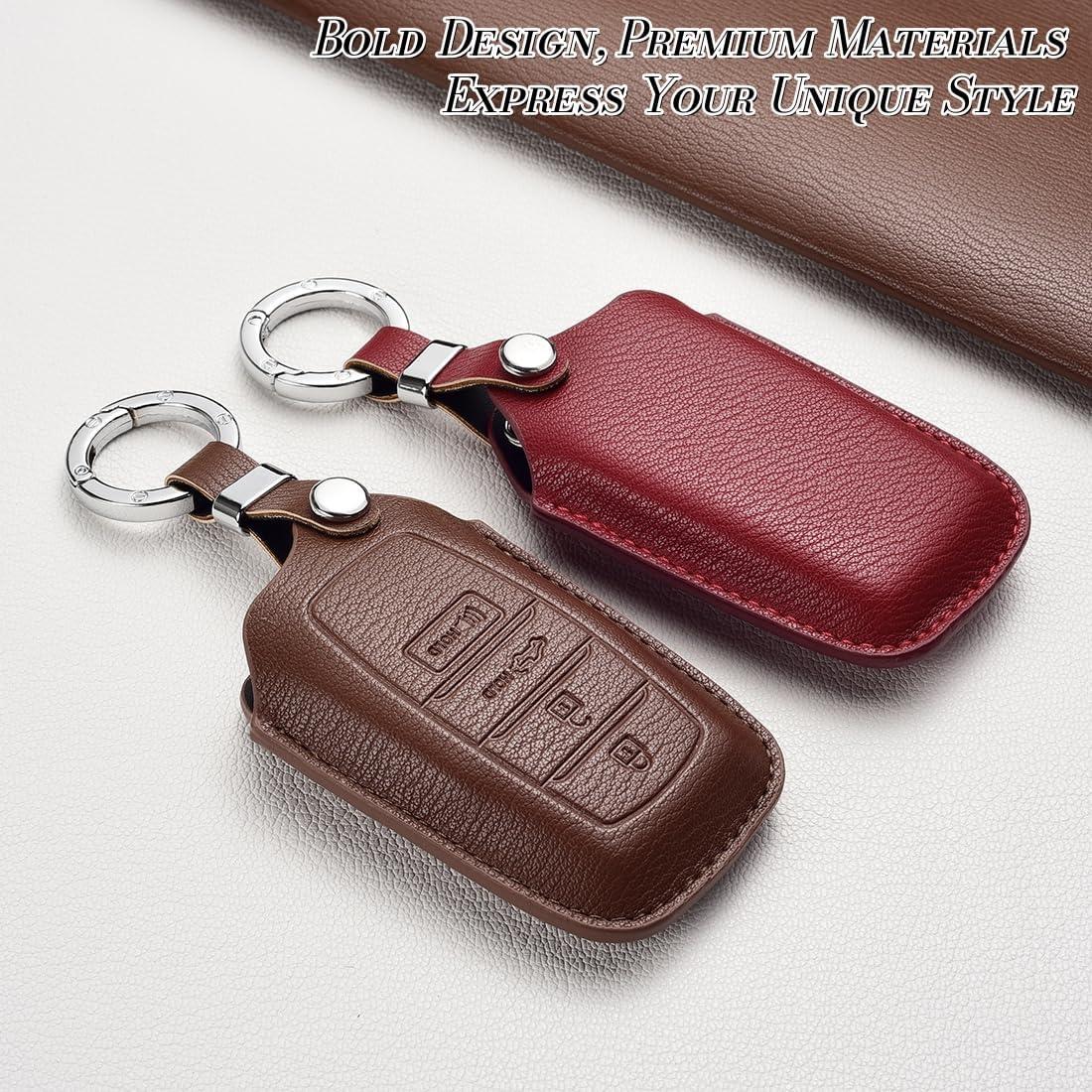 Funda de Llavero de Cuero Premium WiiLemz para Toyota