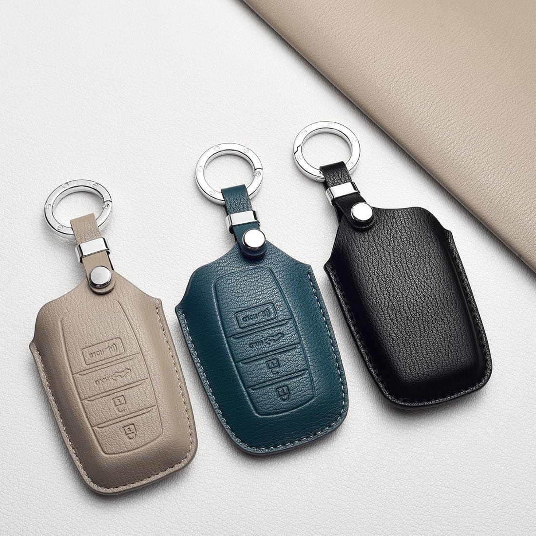 Funda de Llavero de Cuero Premium WiiLemz para Toyota