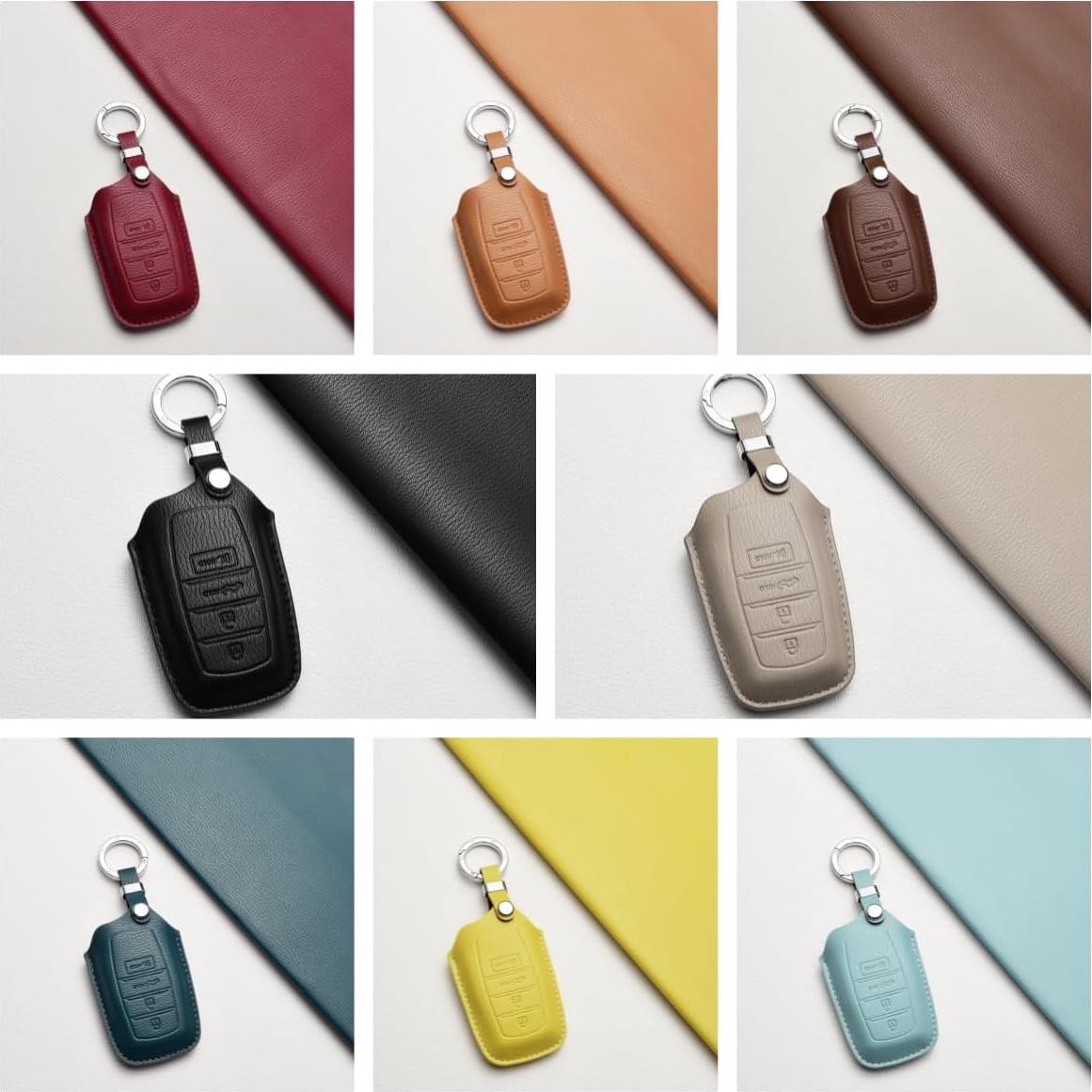 Funda de Llavero de Cuero Premium WiiLemz para Toyota