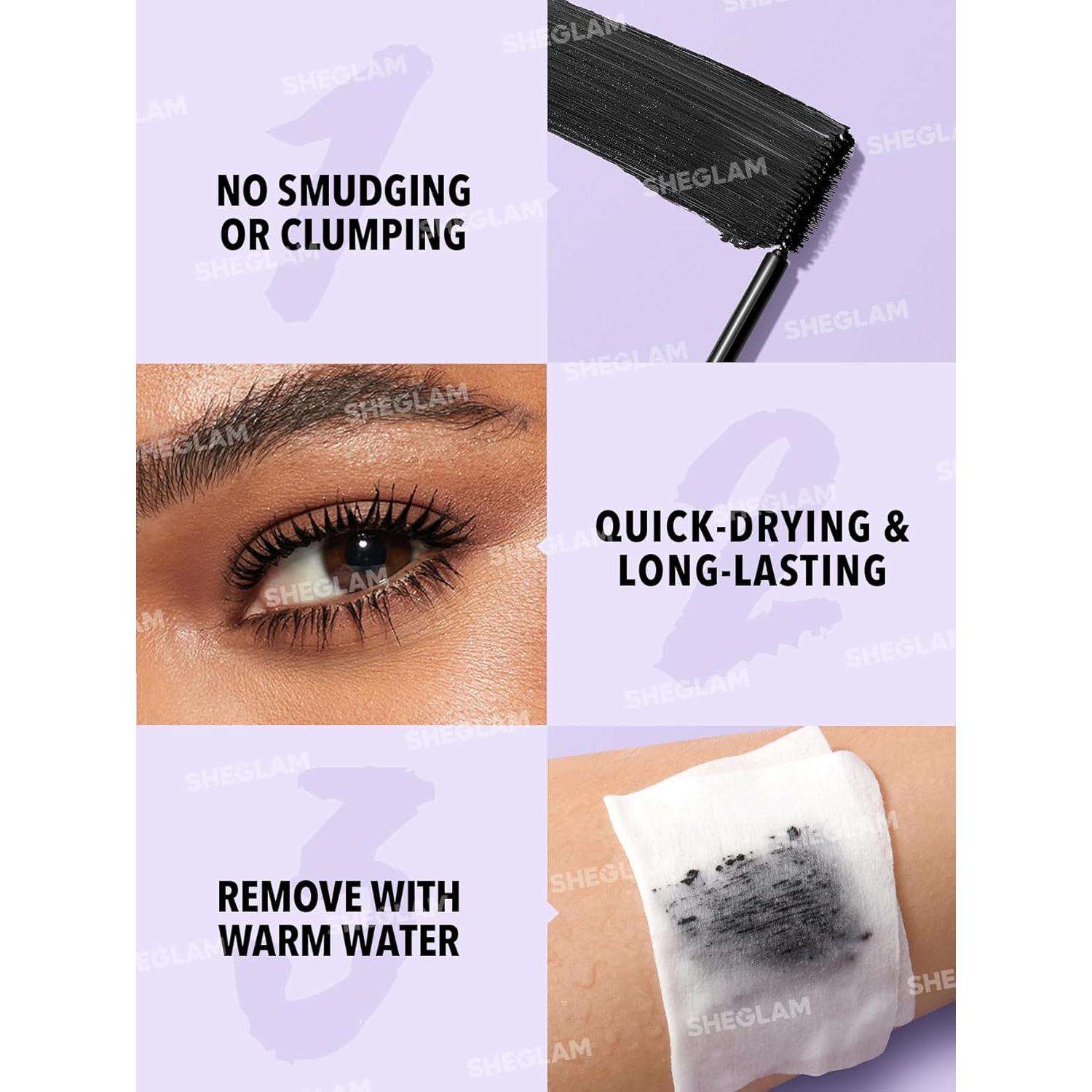 Máscara de Pestañas 2-en-1 SHEGLAM - Volumen y Definición