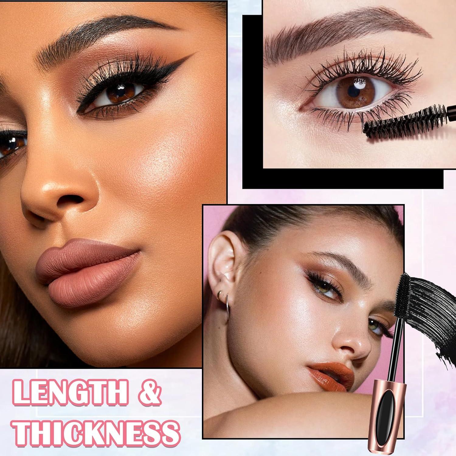 Set 2 Máscaras de Pestañas 4D JunKuJK - Alargadora y Gruesa