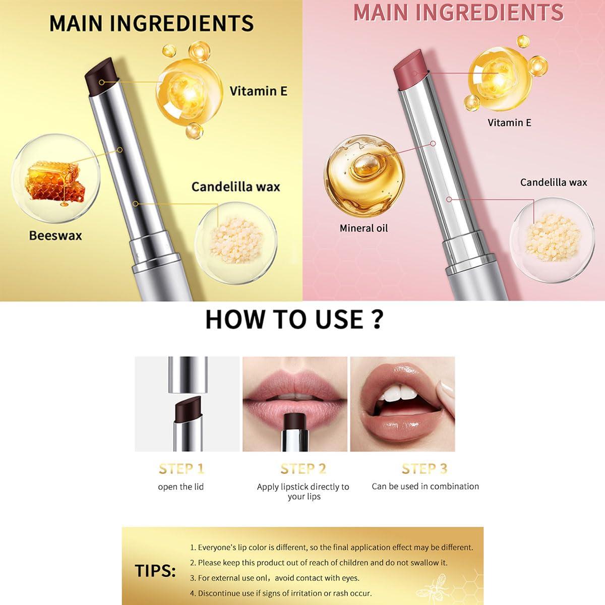 Bálsamo Labial Hidratante 2PCS Baorder - Miel y Rosa