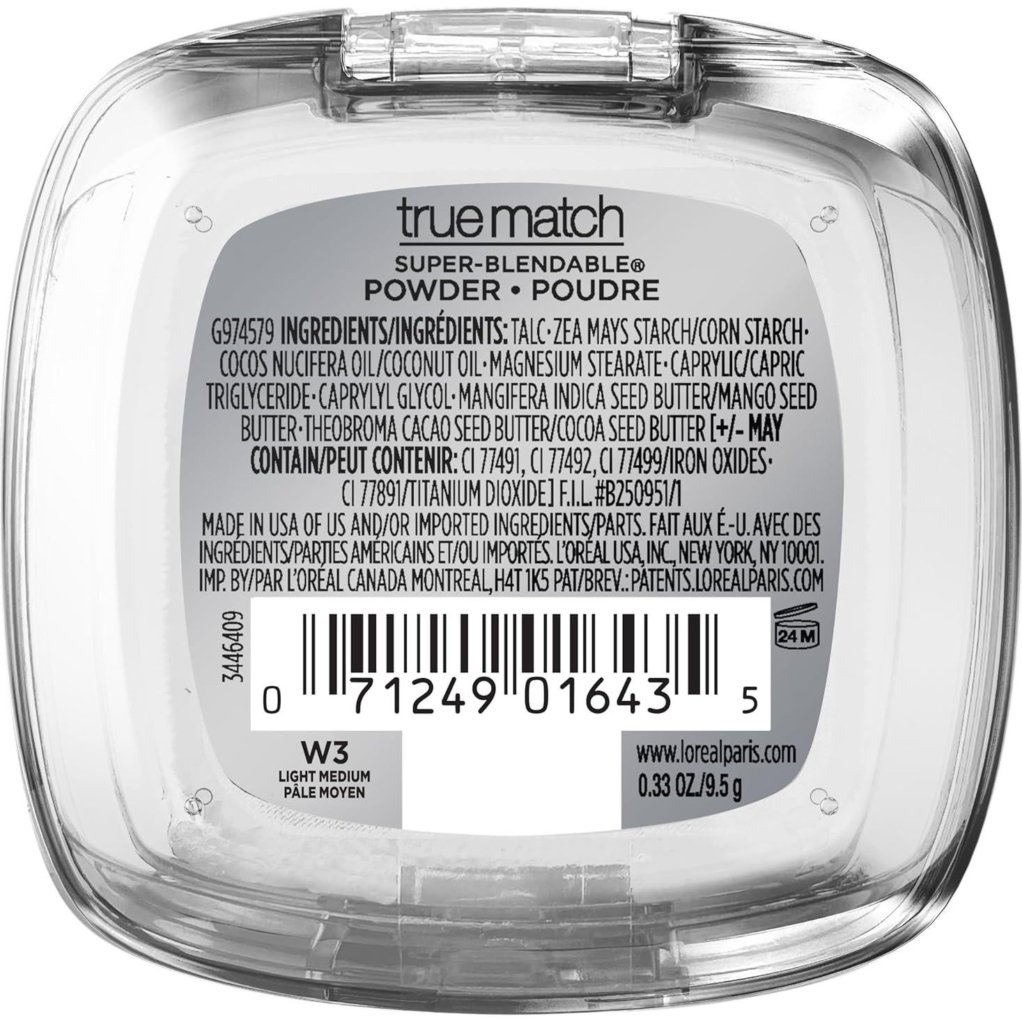 Polvo Compacto L'Oreal Paris True Match W3 Claro Medio 9.4 g