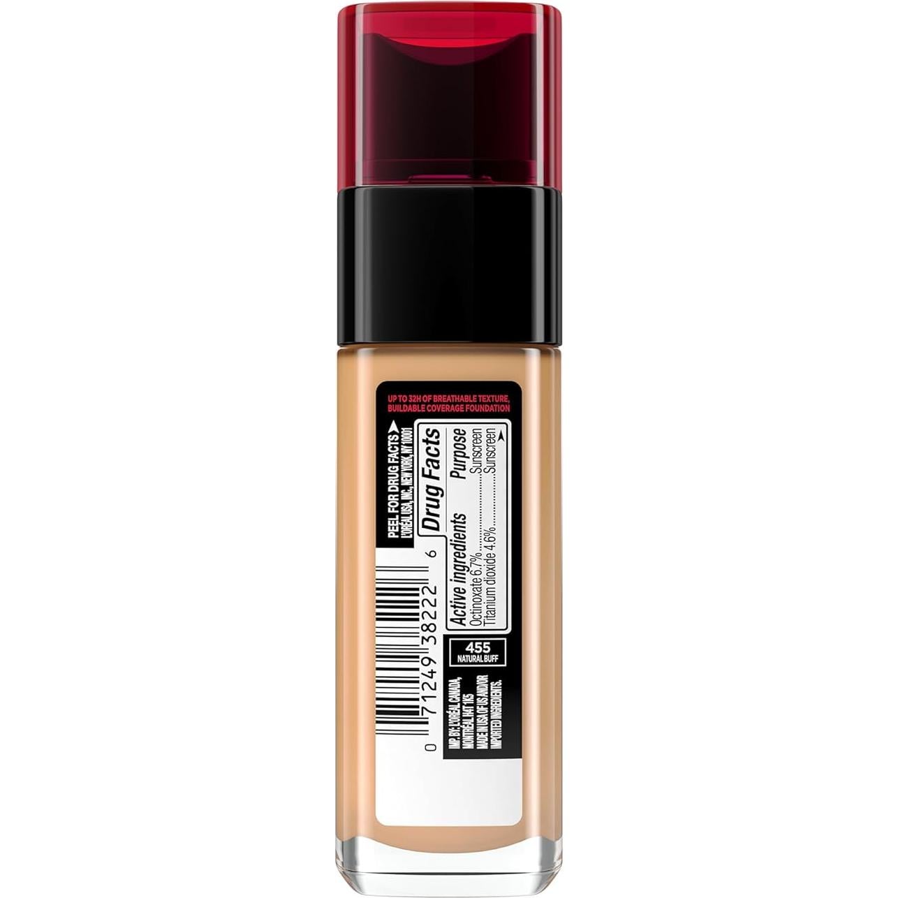 Base de Maquillaje L'Oreal Paris Infallible 32H 455 Buff Natural 29.57ml