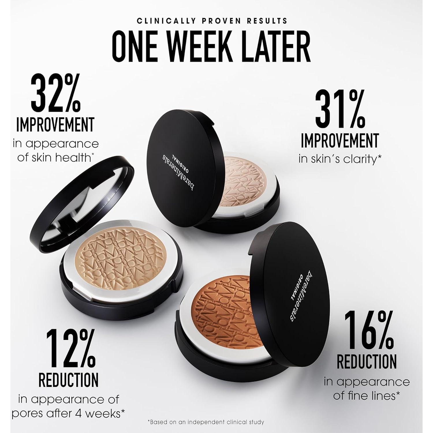Base en Polvo Compacta bareMinerals SPF 15 - Vegana, Luminoso