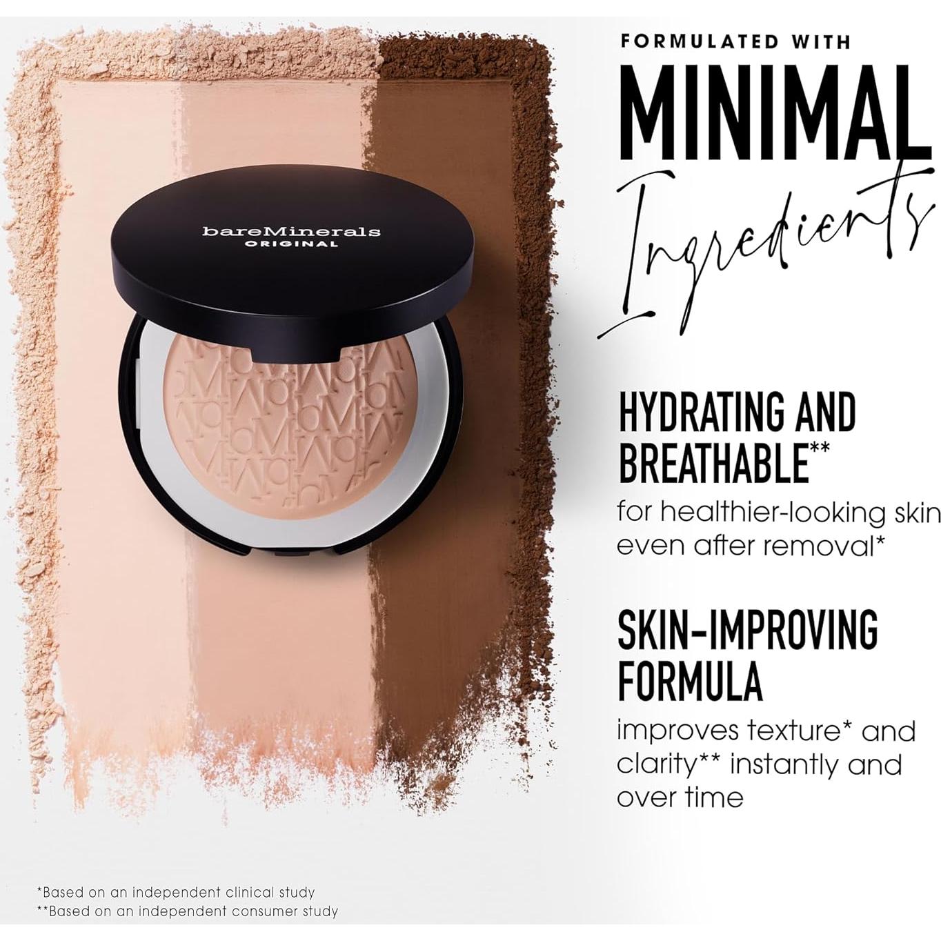 Base en Polvo Compacta bareMinerals SPF 15 - Vegana, Luminoso