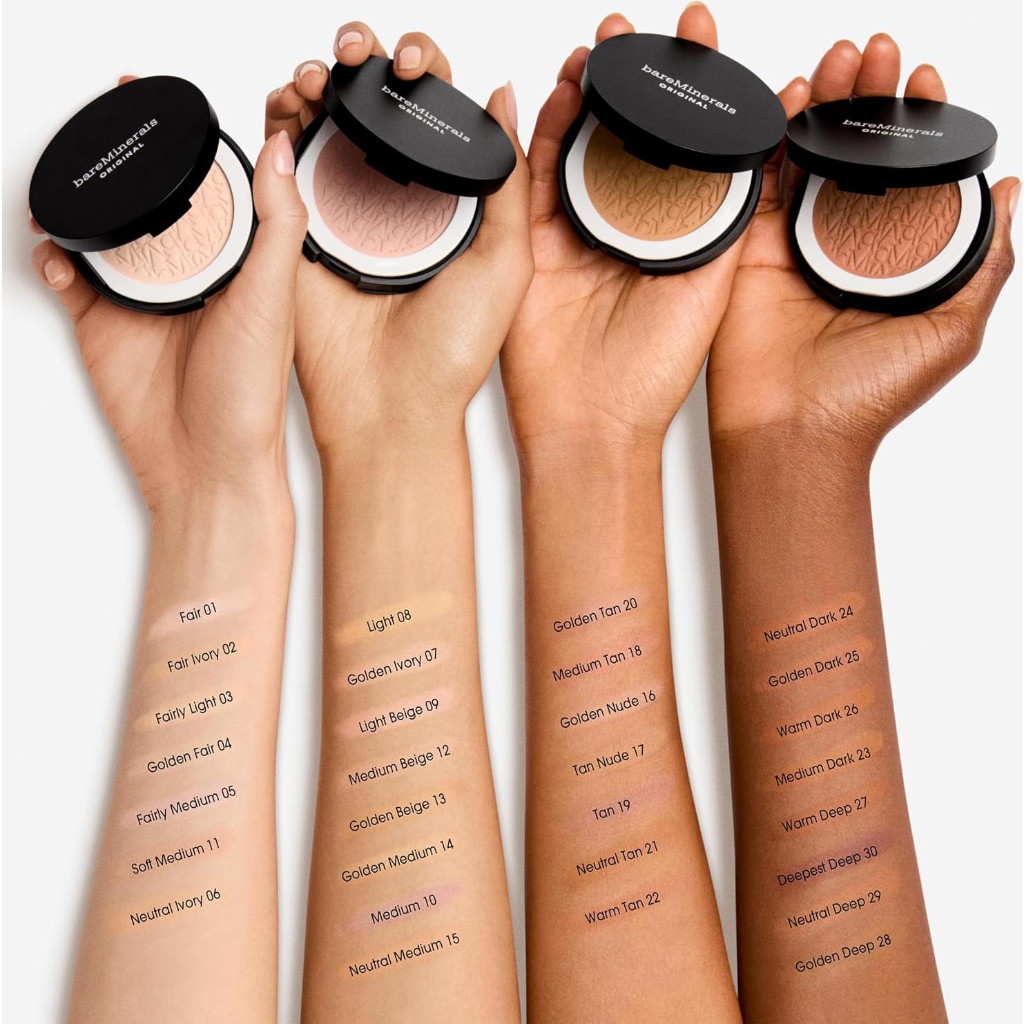 Base en Polvo Compacta bareMinerals SPF 15 - Vegana, Luminoso