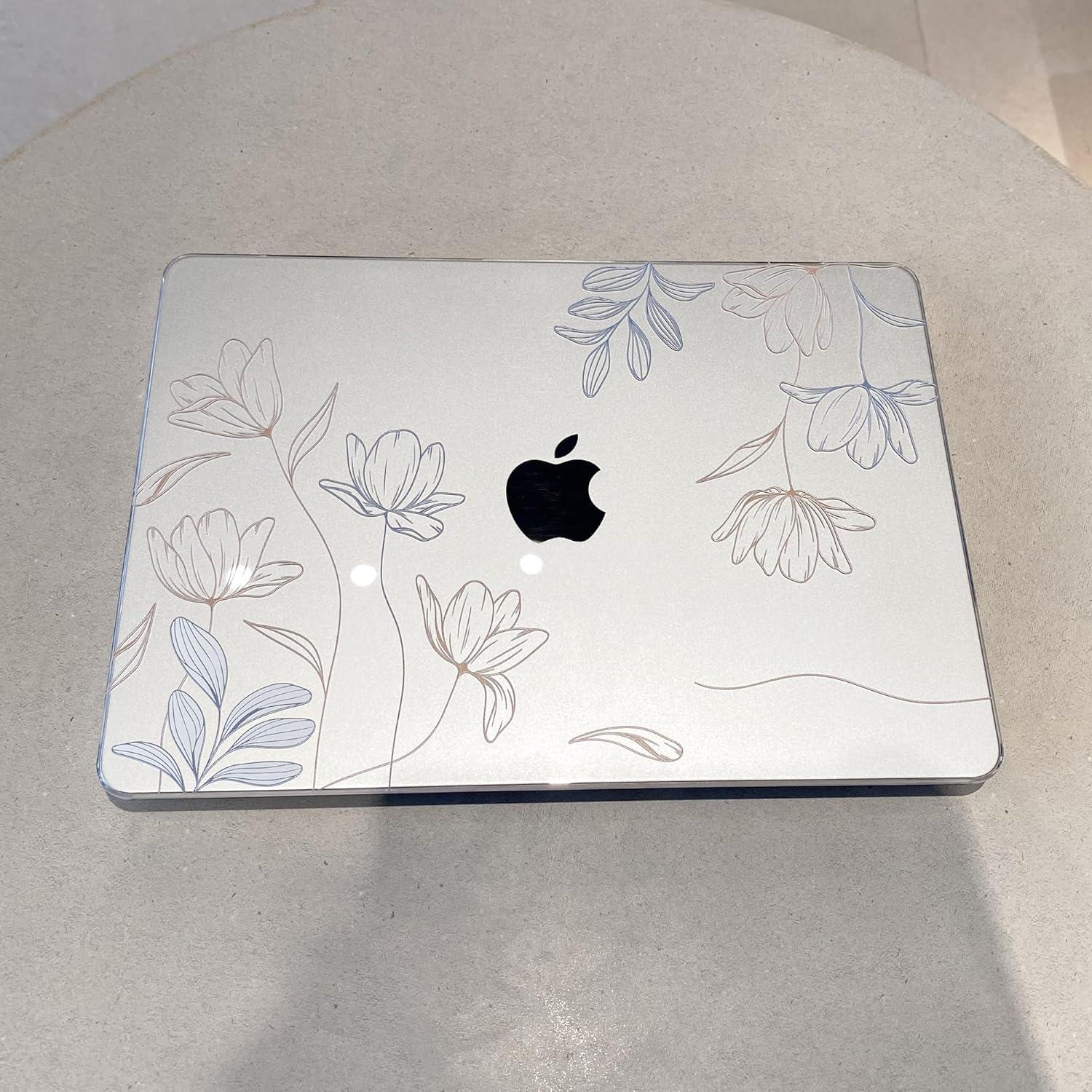 Funda MEEgoodo para MacBook Pro 16" 2024 Floral con Accesorios