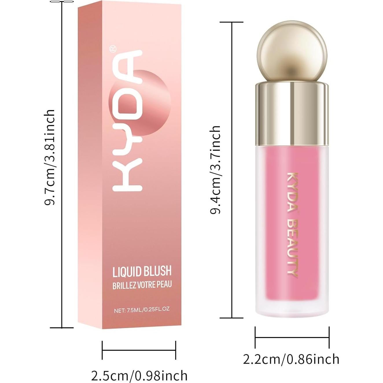 Rubor Líquido KYDA 02 Rosa Frío, Mate y Brillante, 17.8g