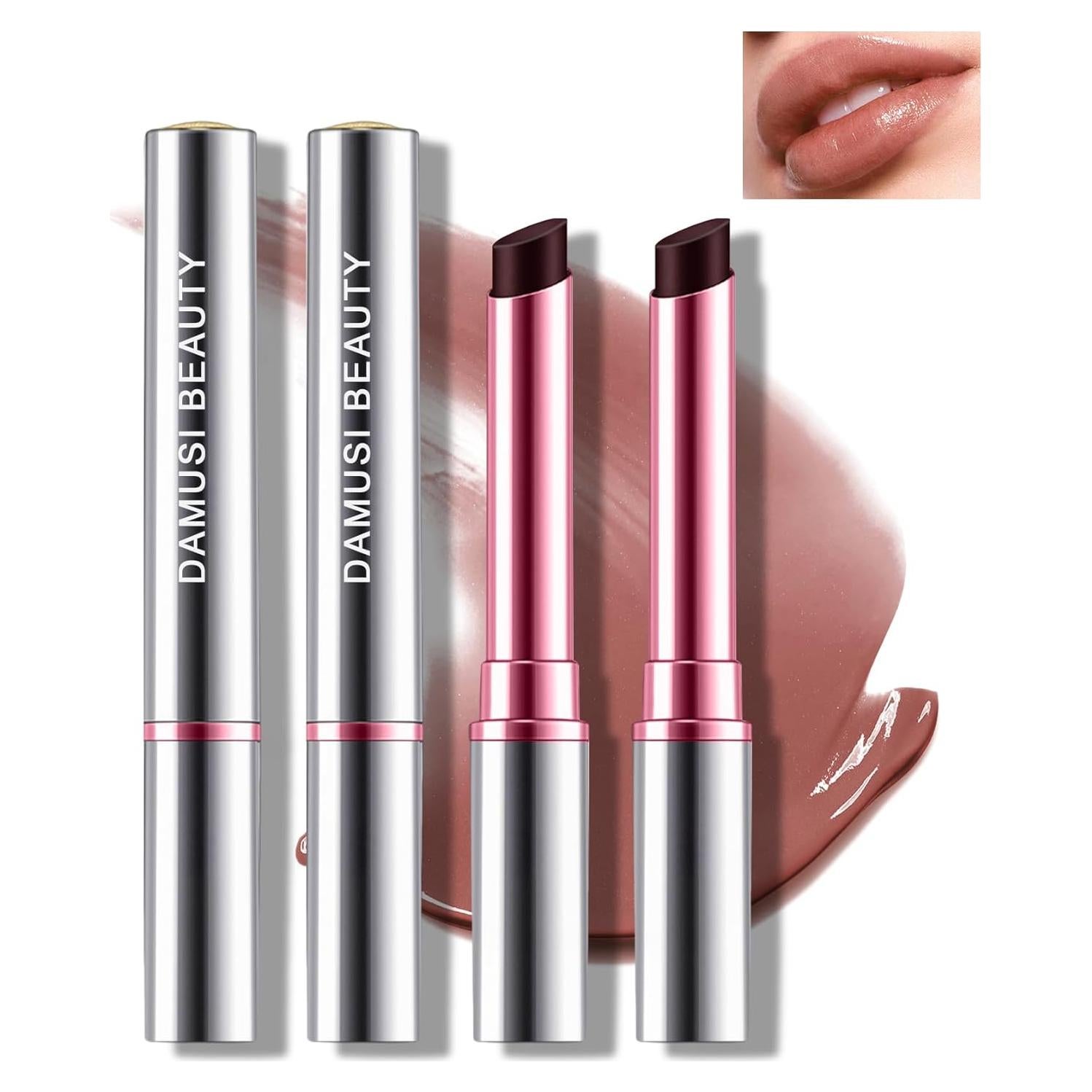 Bálsamo Labial Tinte Caramelo Negro DAMUSI Hidratante 2PCS