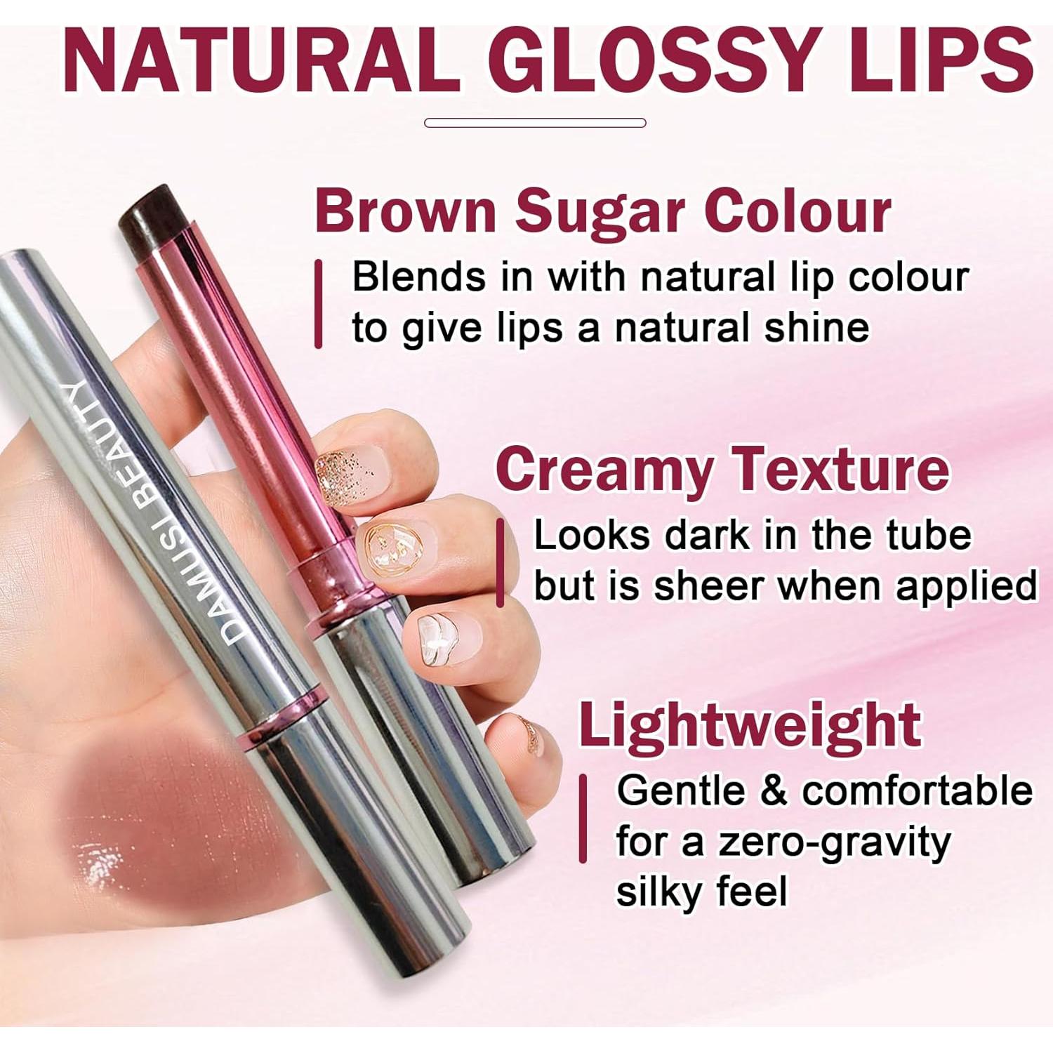 Bálsamo Labial Tinte Caramelo Negro DAMUSI Hidratante 2PCS