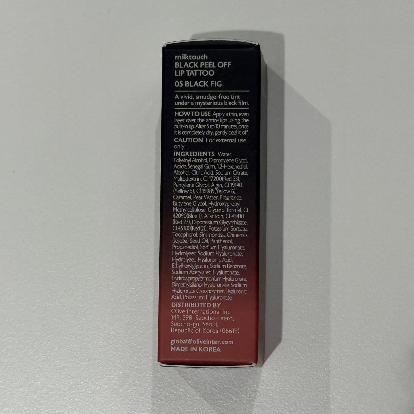 Tatuaje de Labios Negro Peel Off MilkTouch 4.5g - Larga Duración