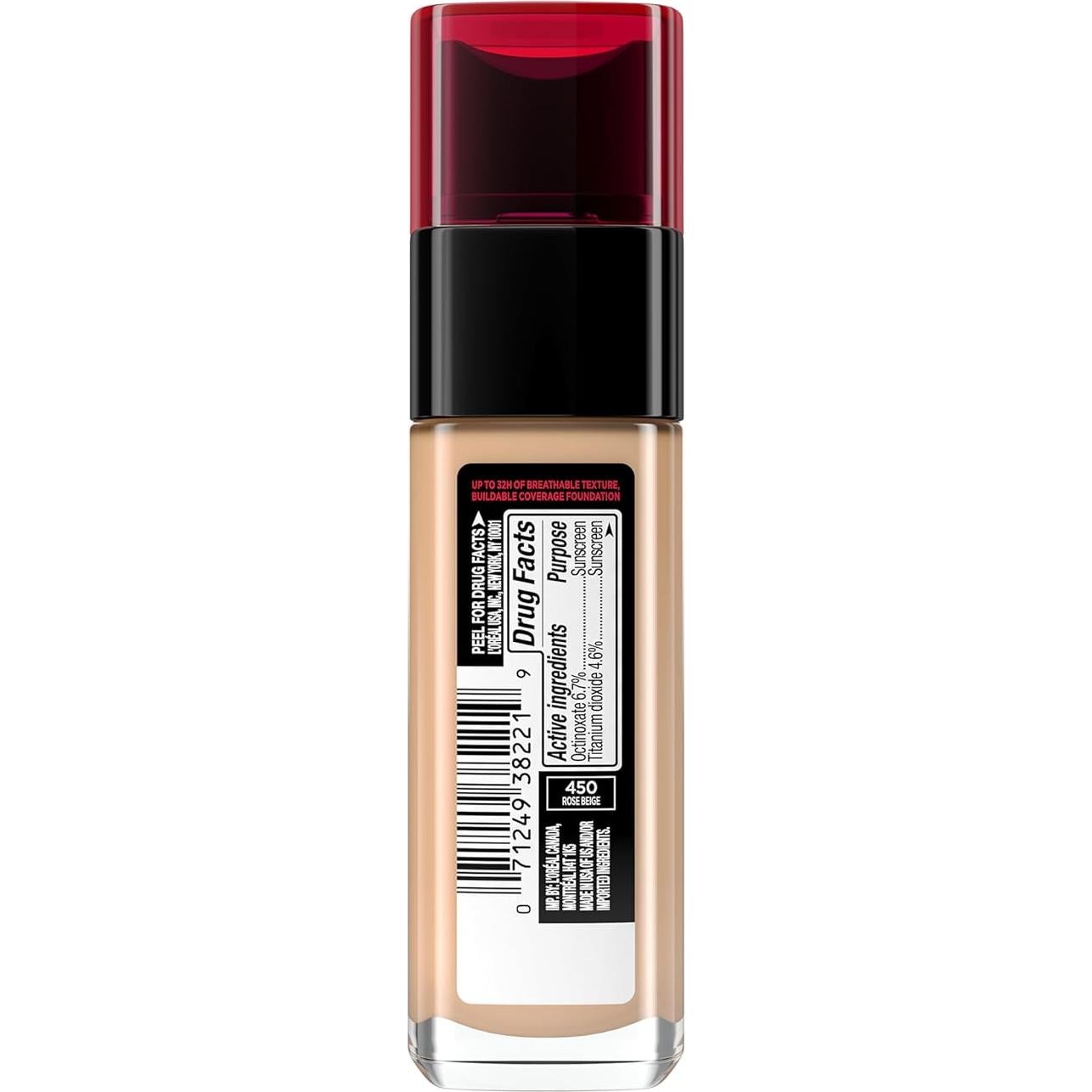 Base de Maquillaje L'Oreal Paris Infallible 450 Rosa Beige 29.57 ml