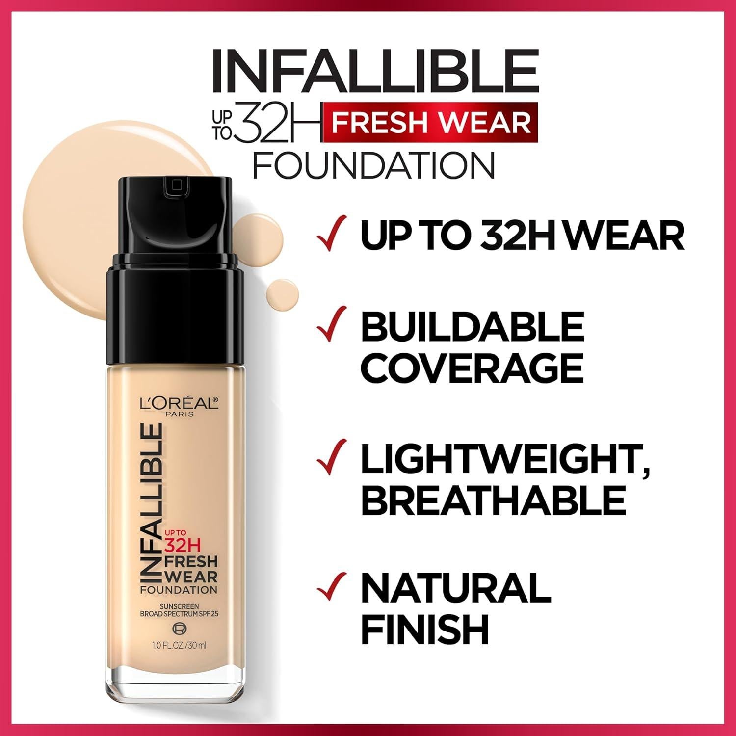 Base de Maquillaje L'Oreal Paris Infallible 32 Horas 29.57 ml
