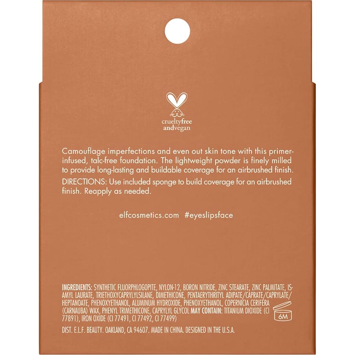 Base en Polvo Camo e.l.f. 7.87g Bronceado 460 W Larga Duración