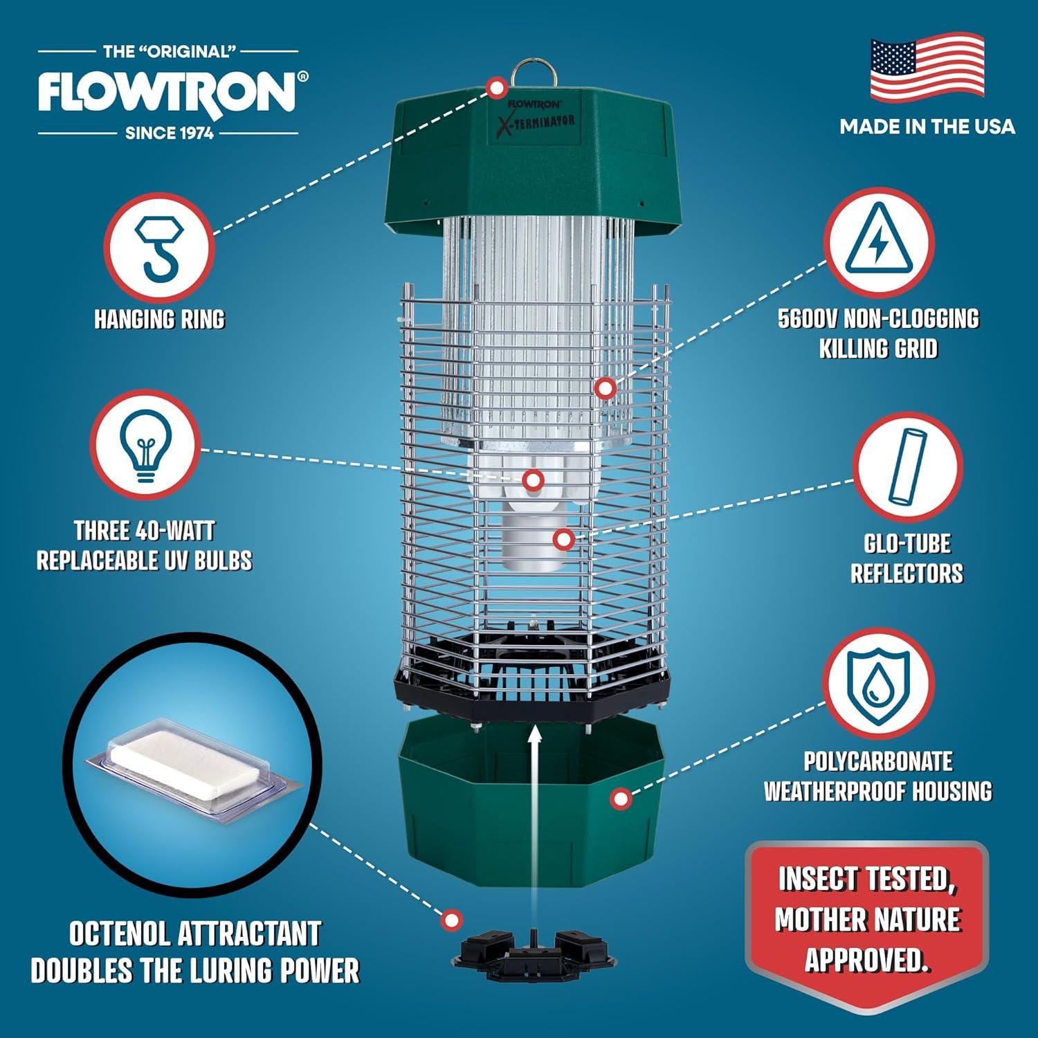 Zapper Eléctrico Flowtron MC9000 para Insectos 2 Acres 5600V