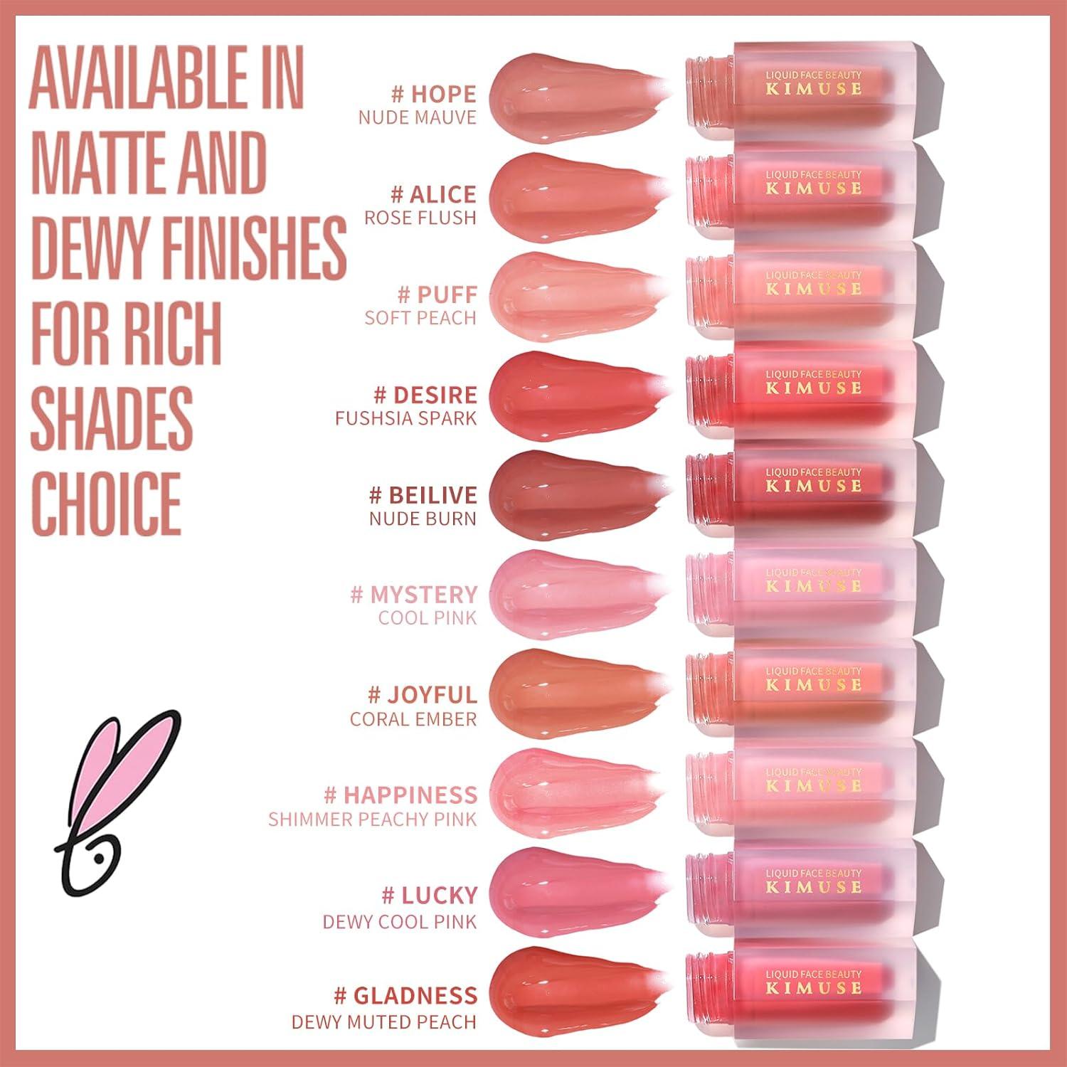 Rubor Líquido KIMUSE Misterio-Rosa Frío 5.67g - Larga Duración