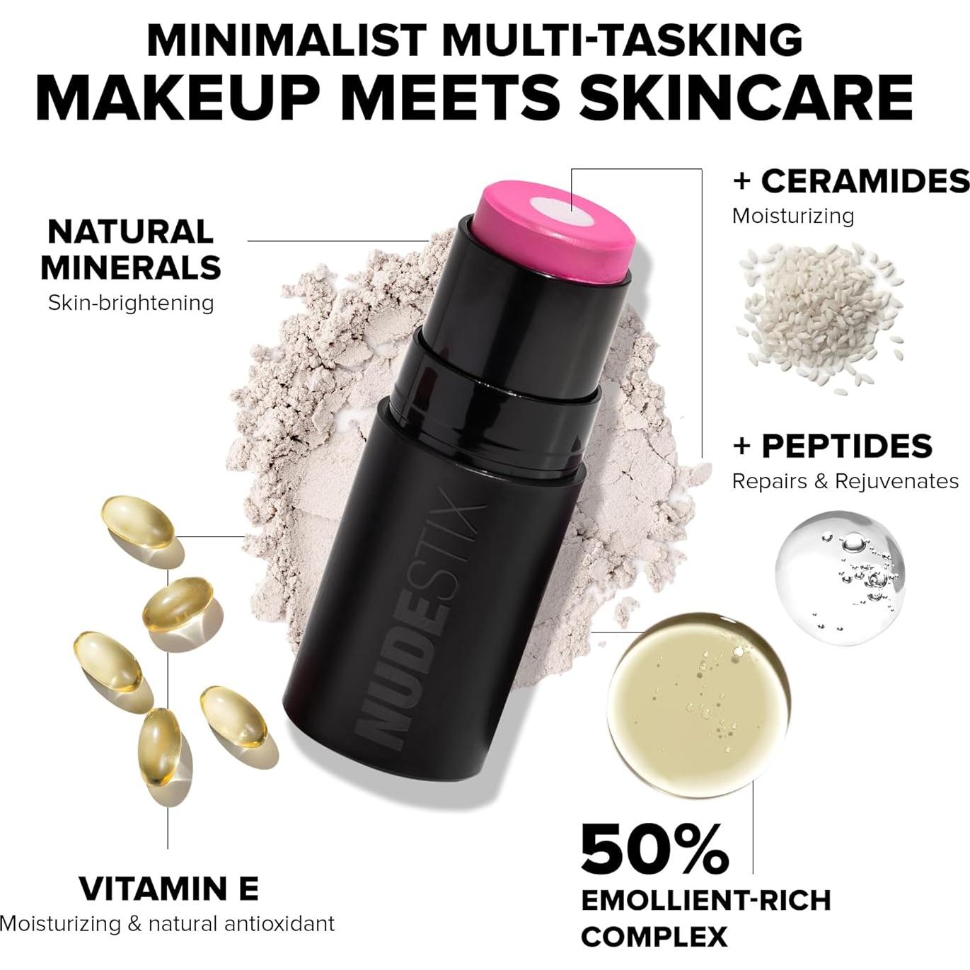 Nudestix Nudies Matte + Glow Core - Barra rubor crema 6.7cm