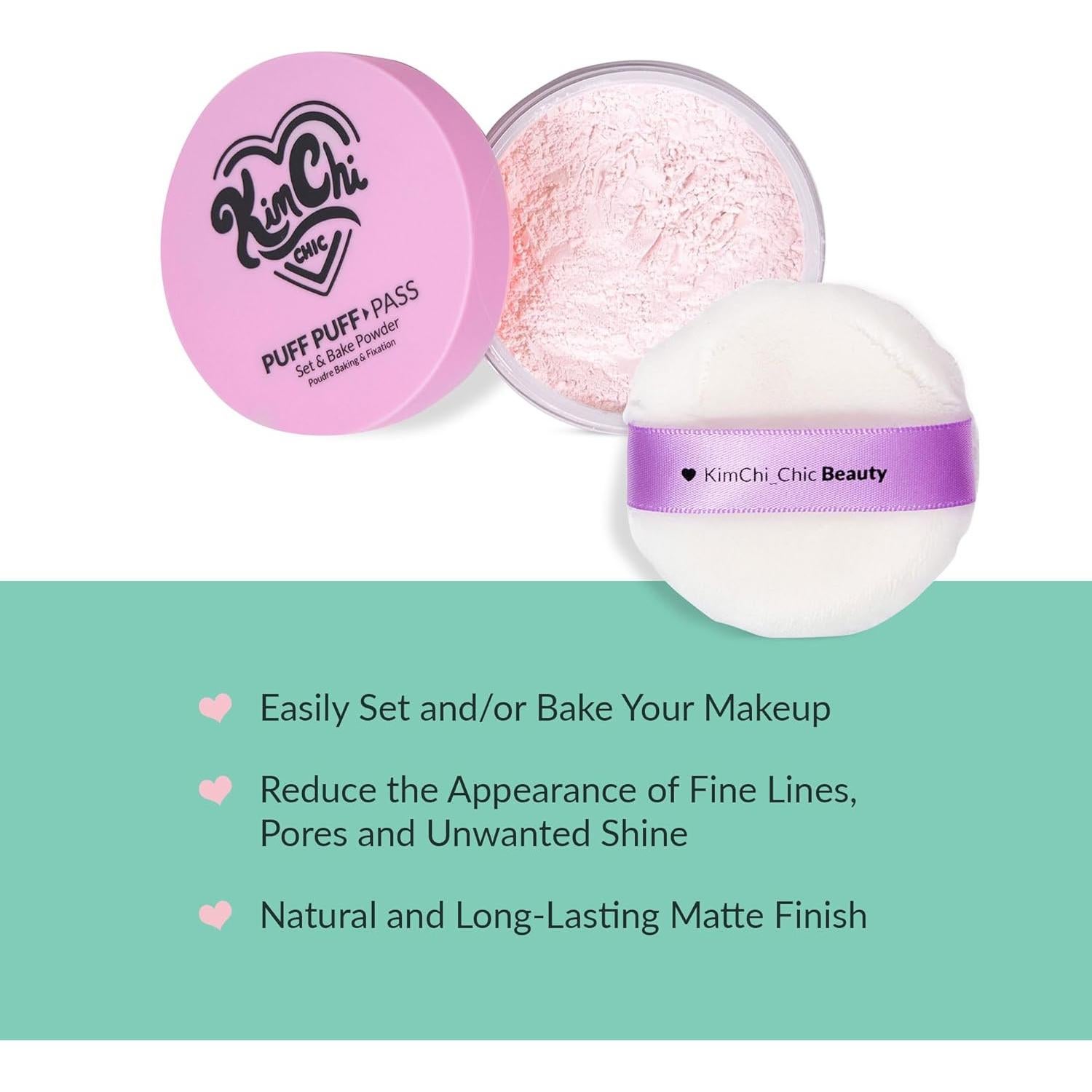Set de Maquillaje Kimchi Chic Beauty Puff Puff Pass Rosa