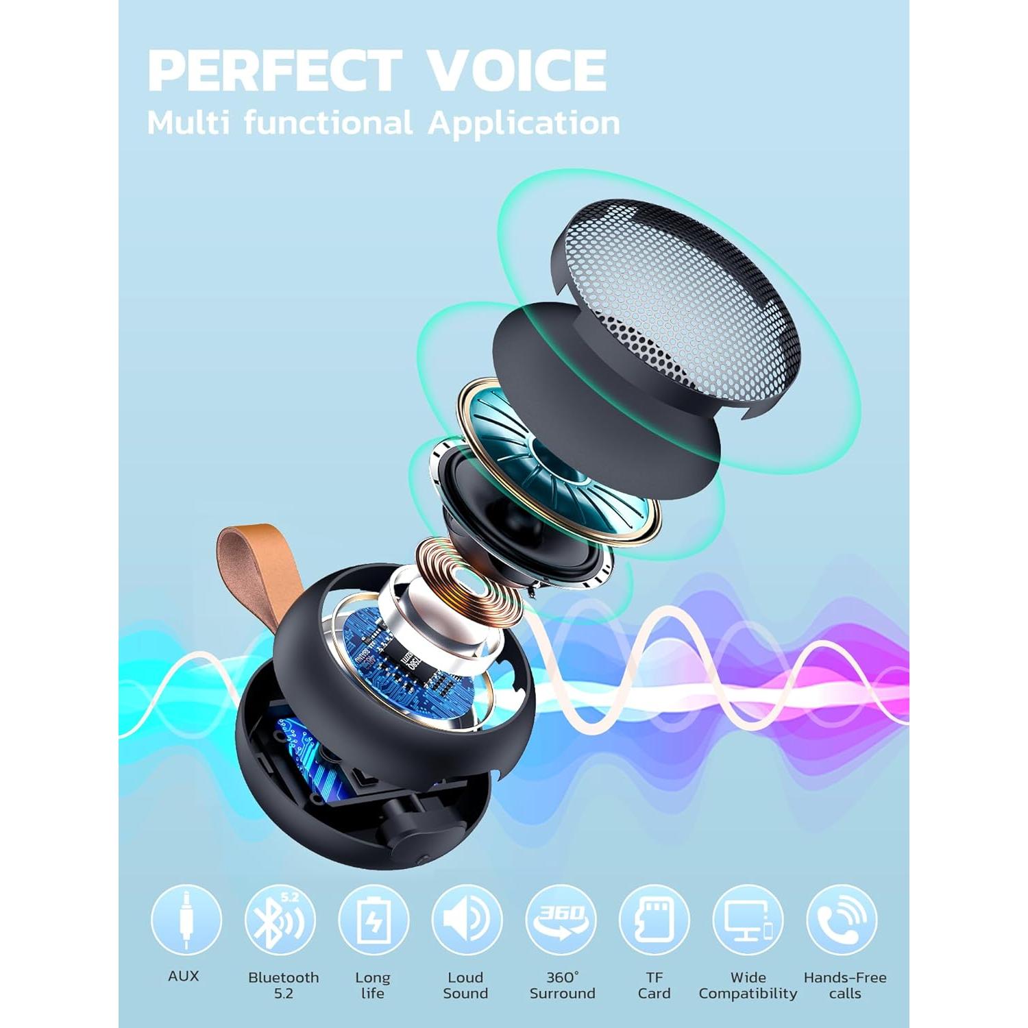 Altavoz Bluetooth Portátil Impermeable IPX7 SumYanHing Negro