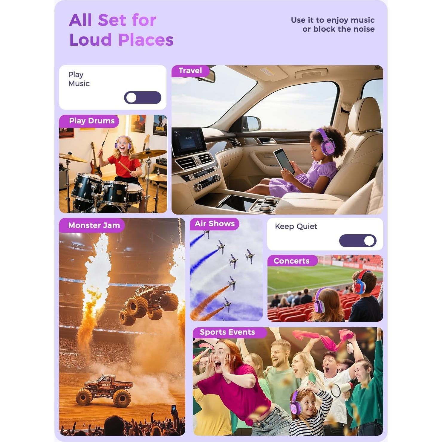 Auriculares iClever EM02 con Cancelación de Ruido para Niños