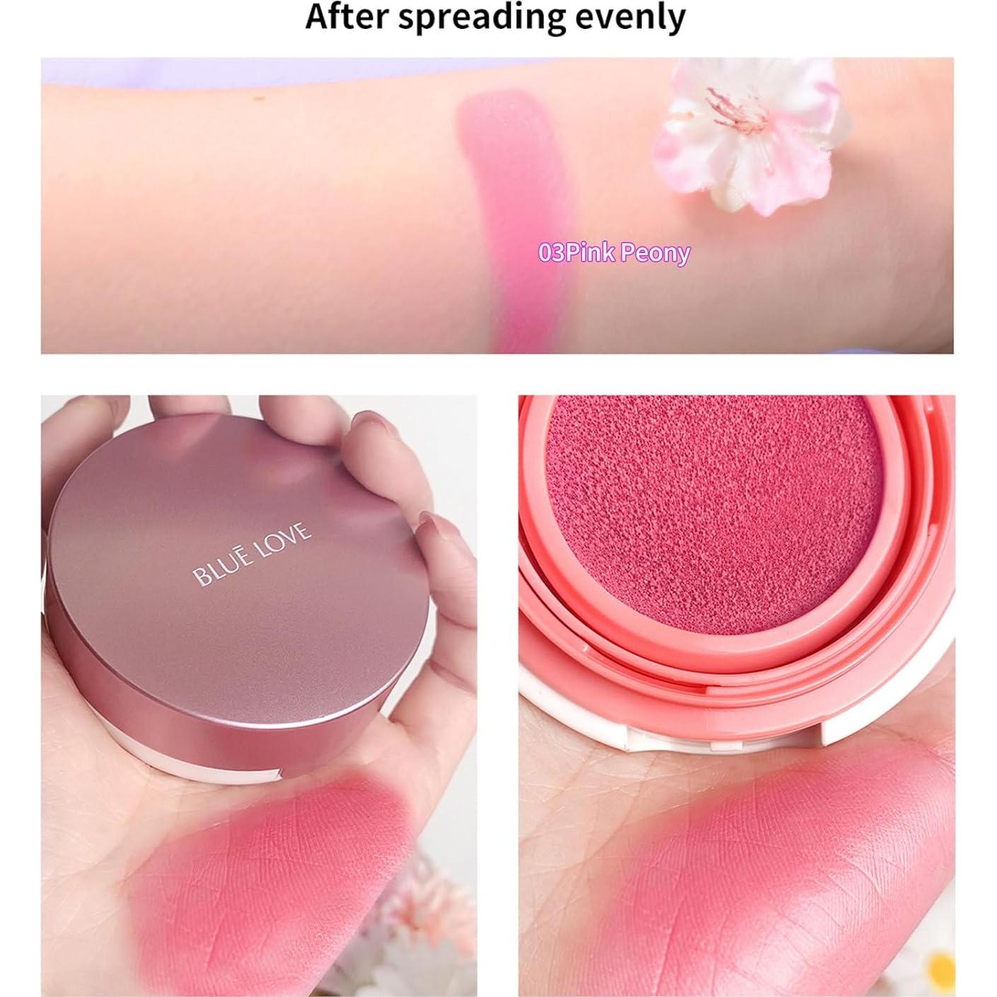 Cojín Rubor Líquido BLUE LOVE 64g Peonía Rosa - Acabado Radiante