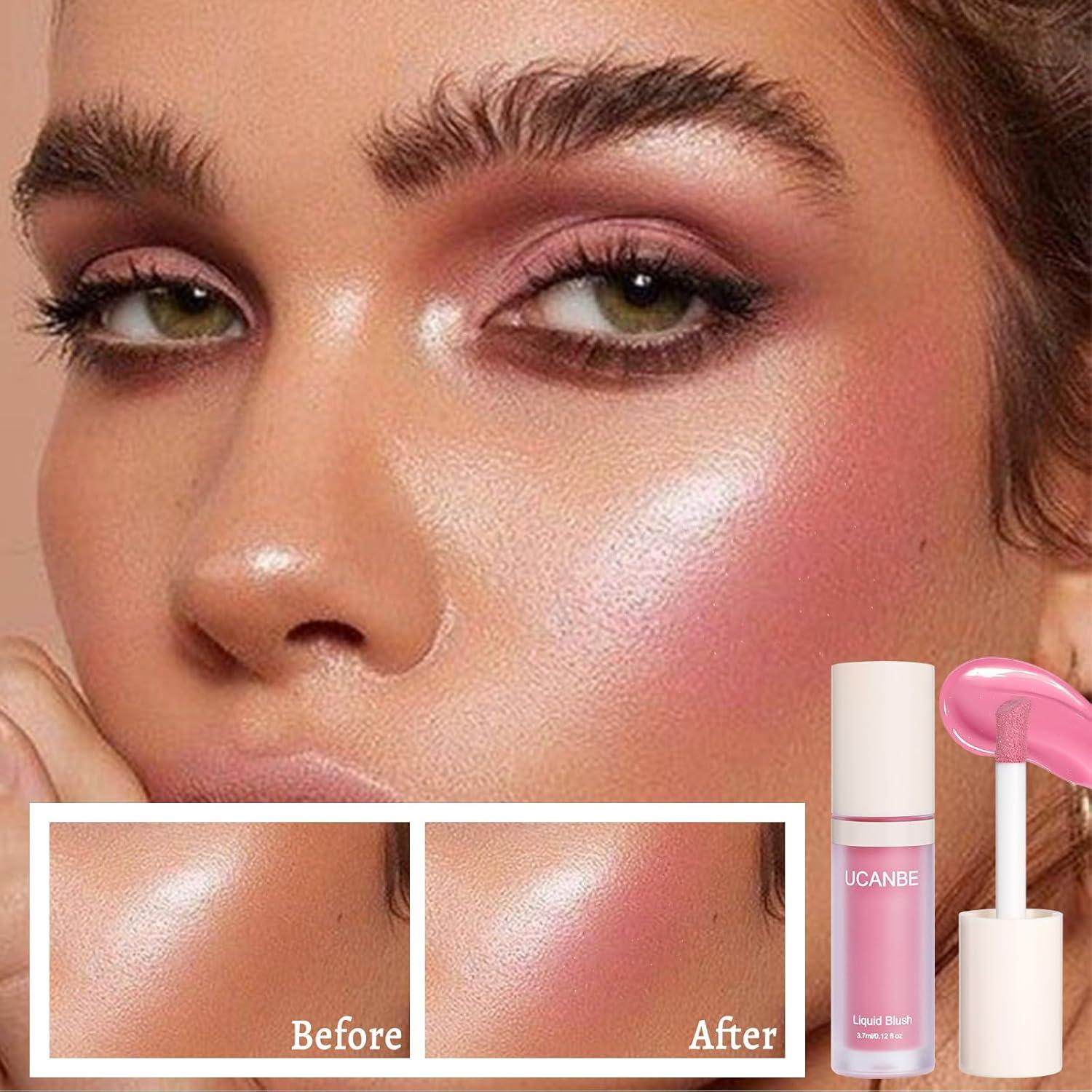 Rubor Líquido UCANBE 01 Rosa - Larga Duración, Alta Pigmentación