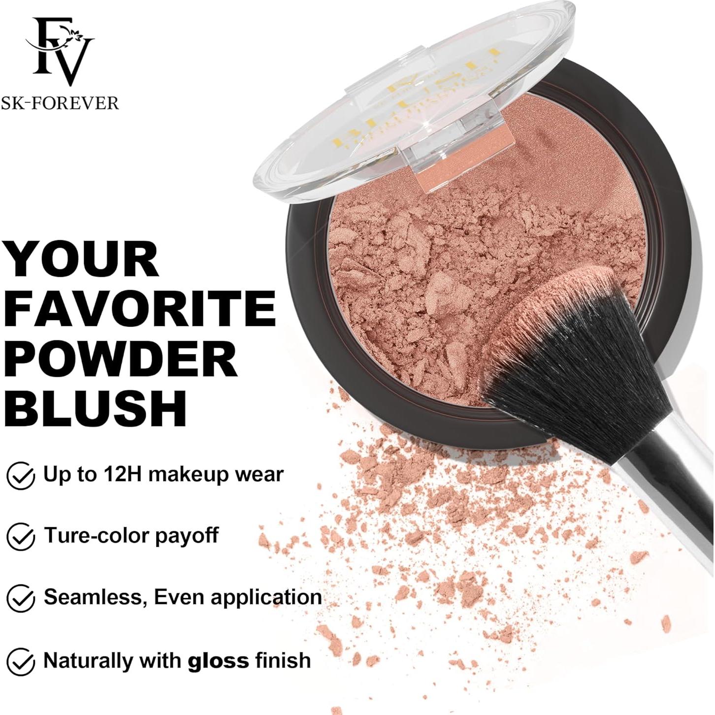 Rubor en Polvo FV Brillo Nude 4.8 g - Larga Duración y Resistente