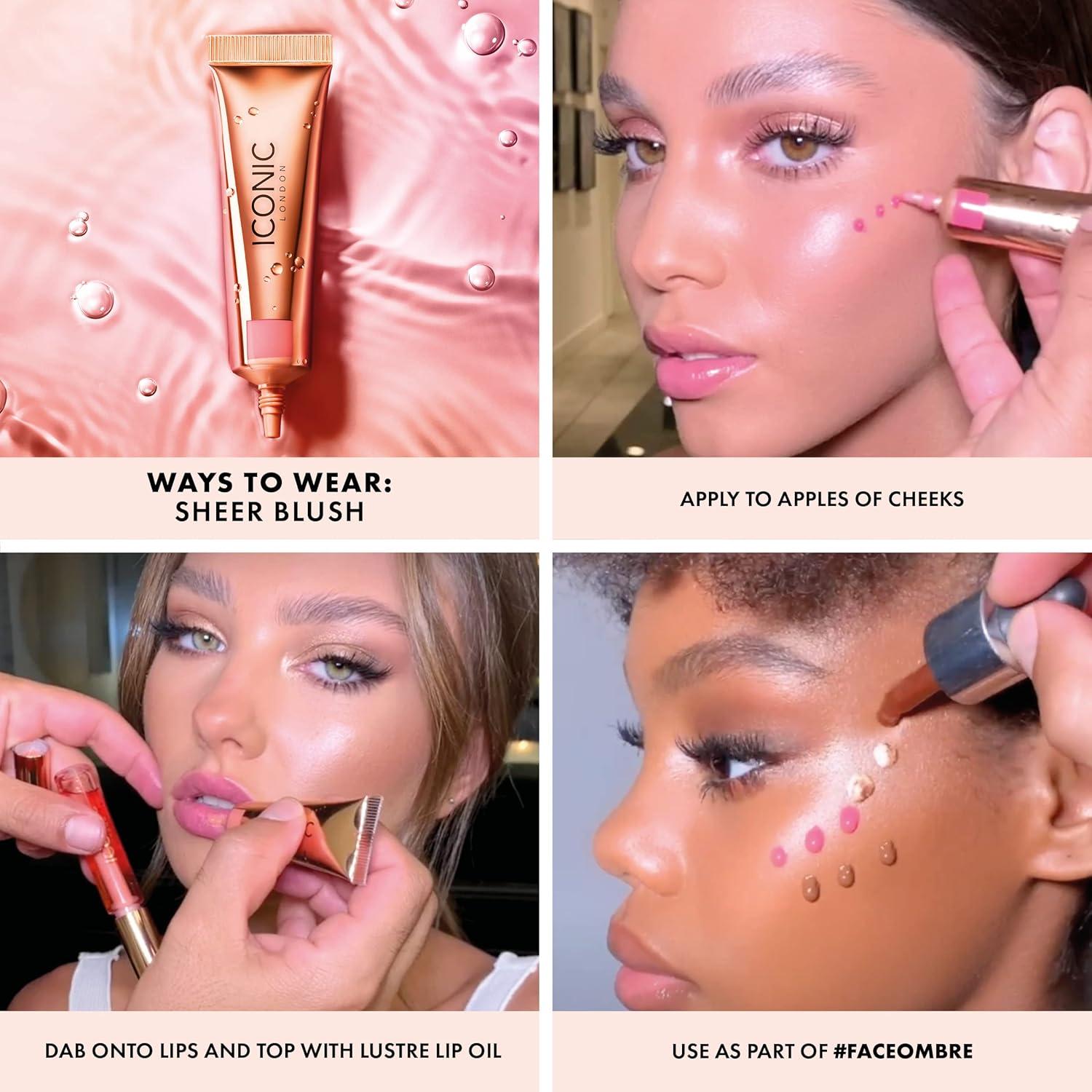 Rubor Líquido en Crema ICONIC LONDON 12.42 ml Rosa Brillante