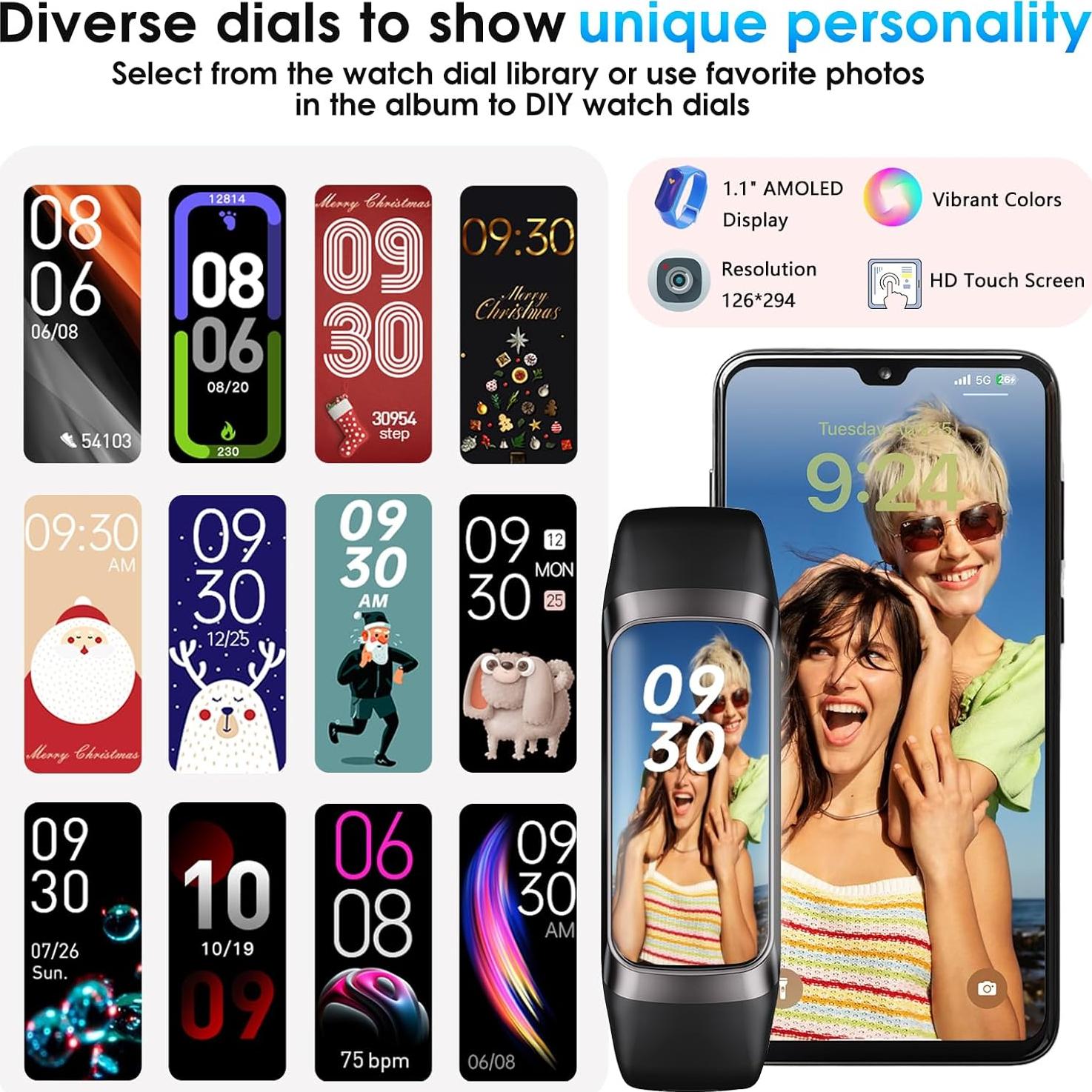 Reloj Inteligente VUHIGIB con Monitor de Salud 24/7 y Pantalla AMOLED