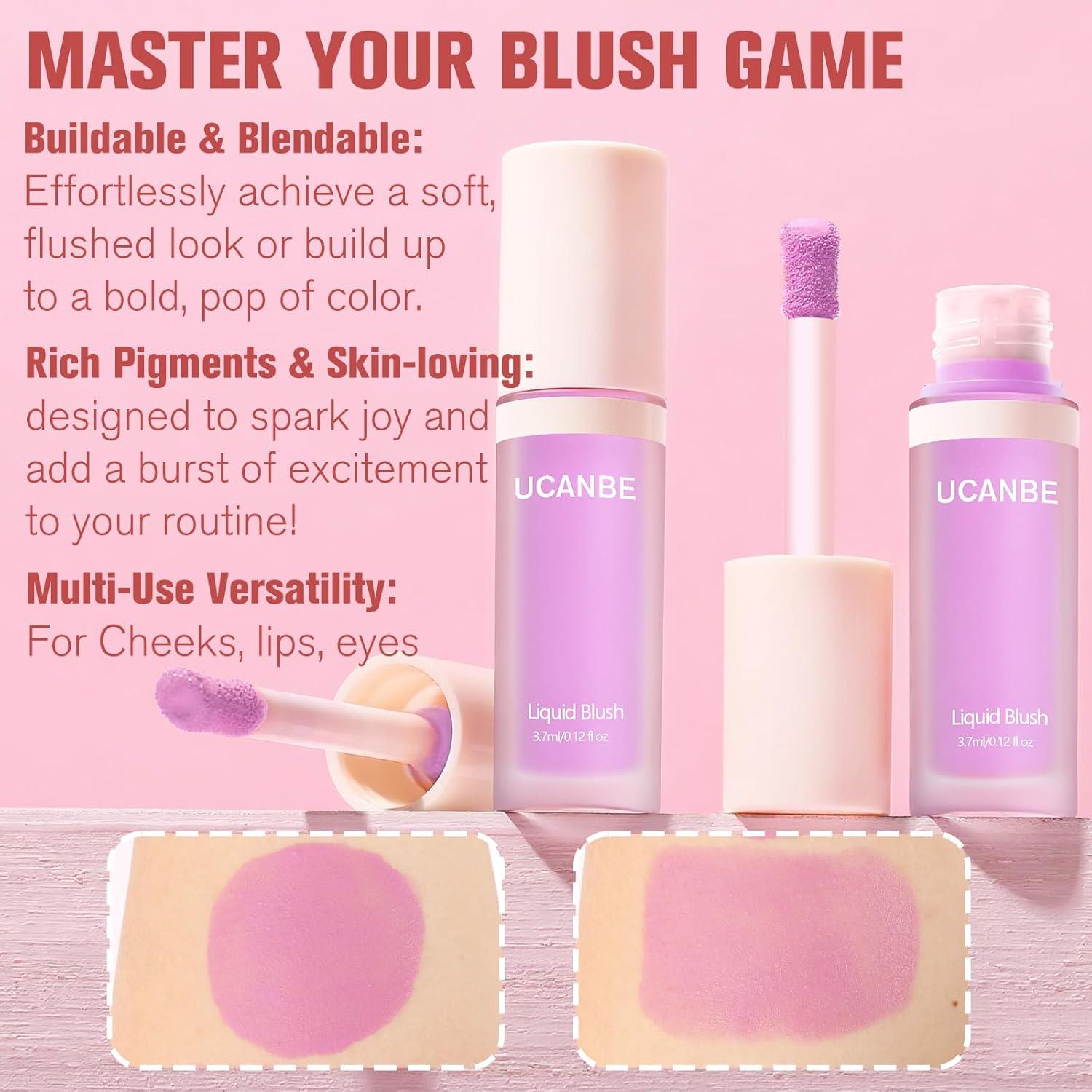 Rubor Líquido Mate UCANBE 06 Lavanda - Alta Pigmentación