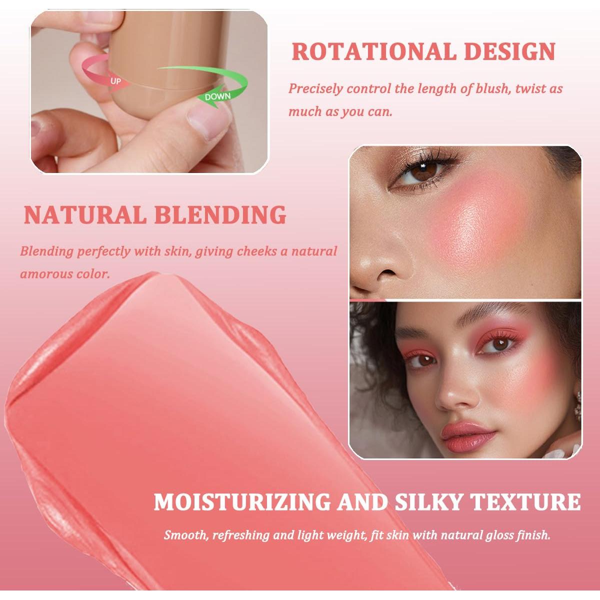 Bastón de Rubor en Crema Hunan Shimei 5.34 ml Rosa Brillante