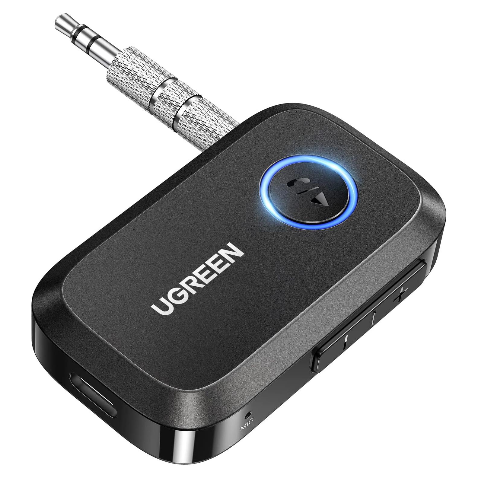 Adaptador Bluetooth UGREEN 5.4 Aux 3.5mm para Coche - 15H Batería
