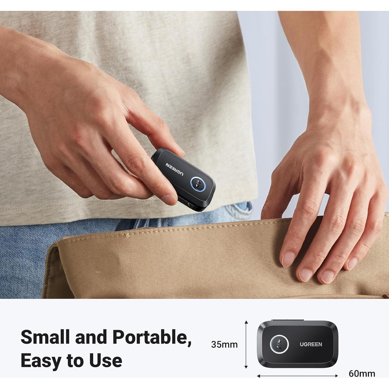 Adaptador Bluetooth UGREEN 5.4 Aux 3.5mm para Coche - 15H Batería