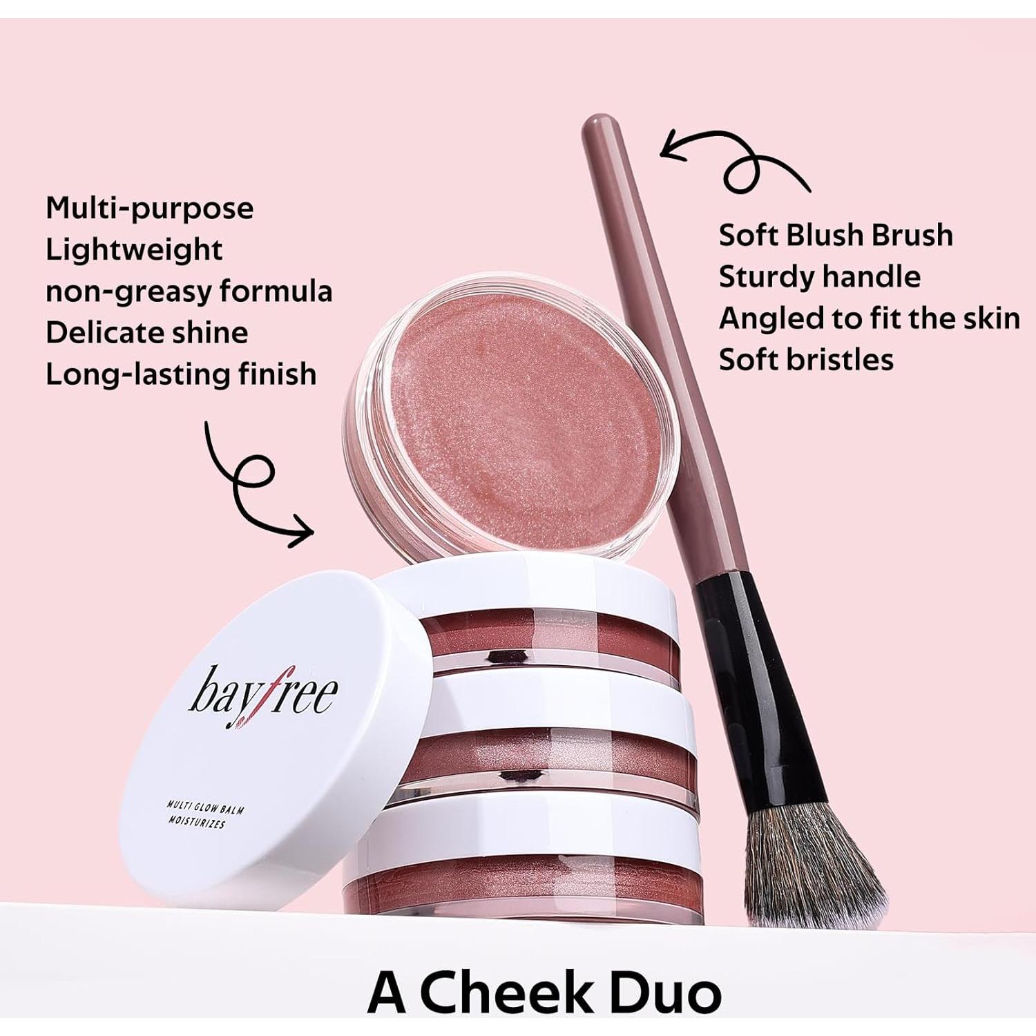 Rubor en Crema Multiusos Bayfree Sakura Rosa 17.86g + Brocha