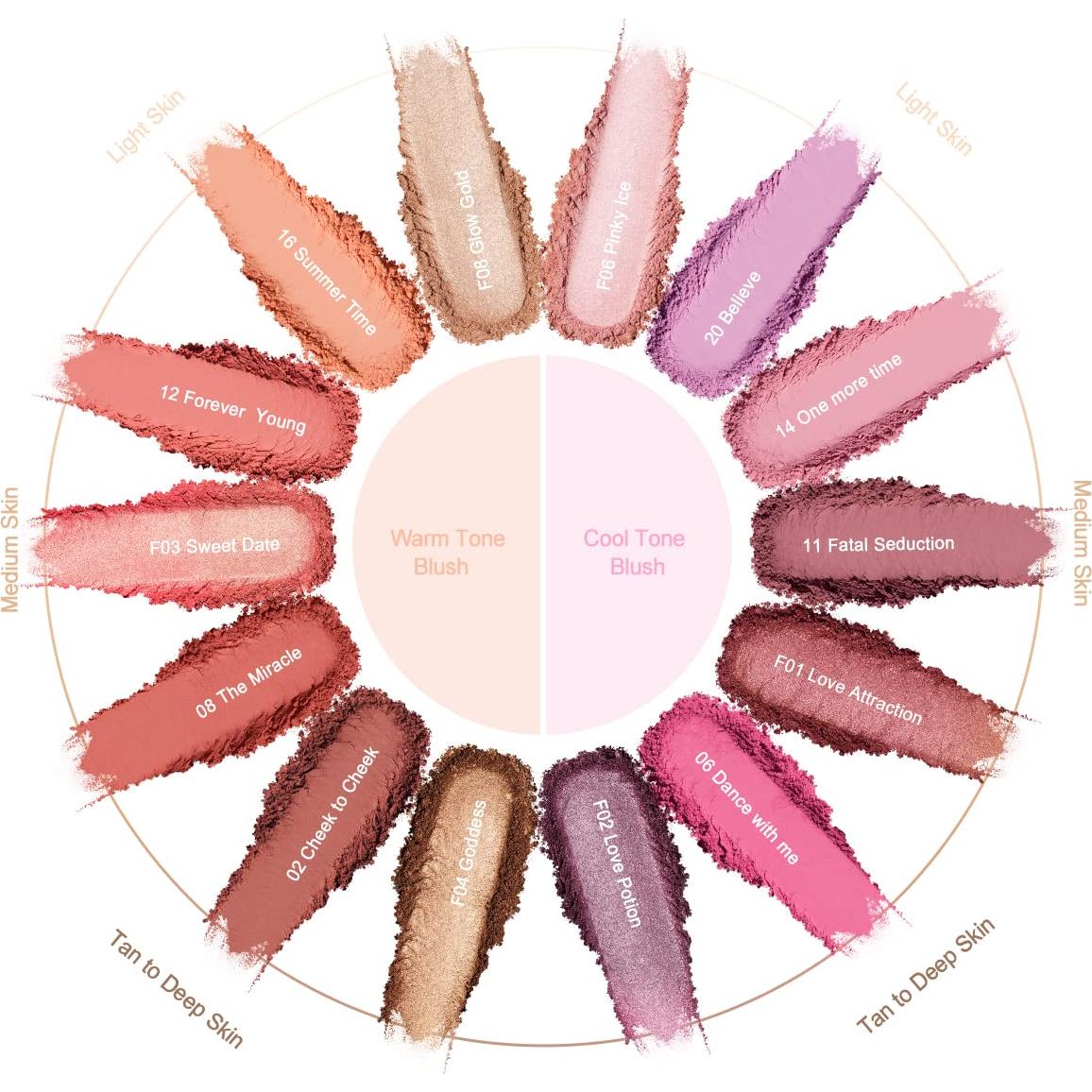 Rubor Iluminador Oulac F03 Fecha Dulce 4.8g Vegano