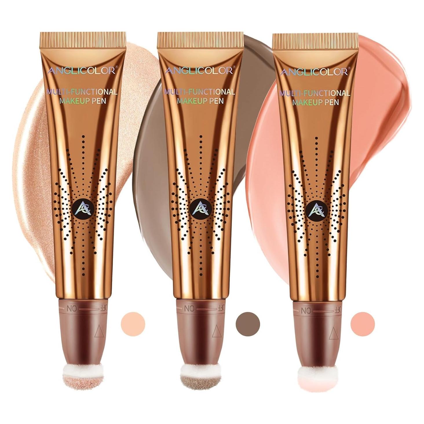 Juego de Varitas de Belleza Anglicolor 3 en 1 - Rubor, Contorno e Iluminador