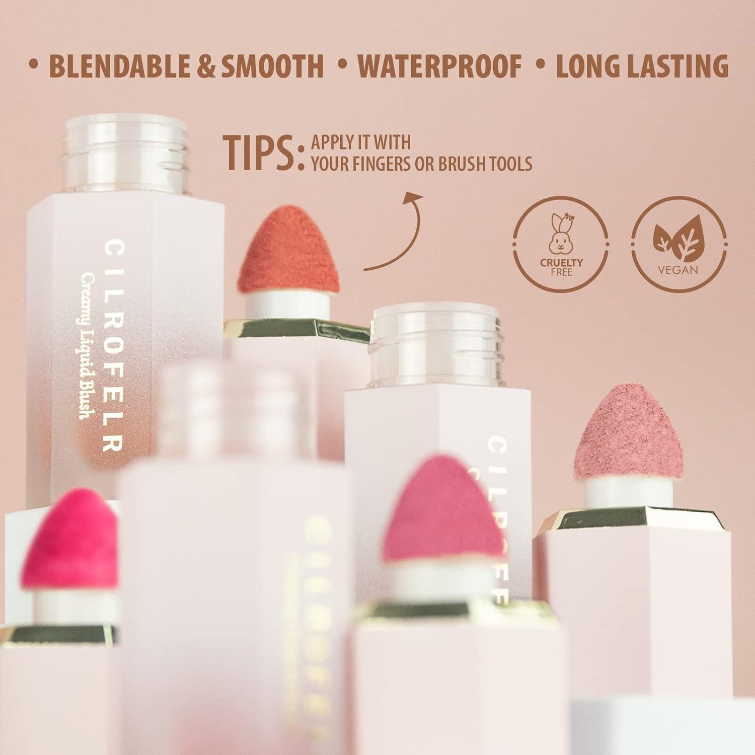 Rubor Líquido Cremoso Cilrofelr 6.56 ml - Acabado Húmedo