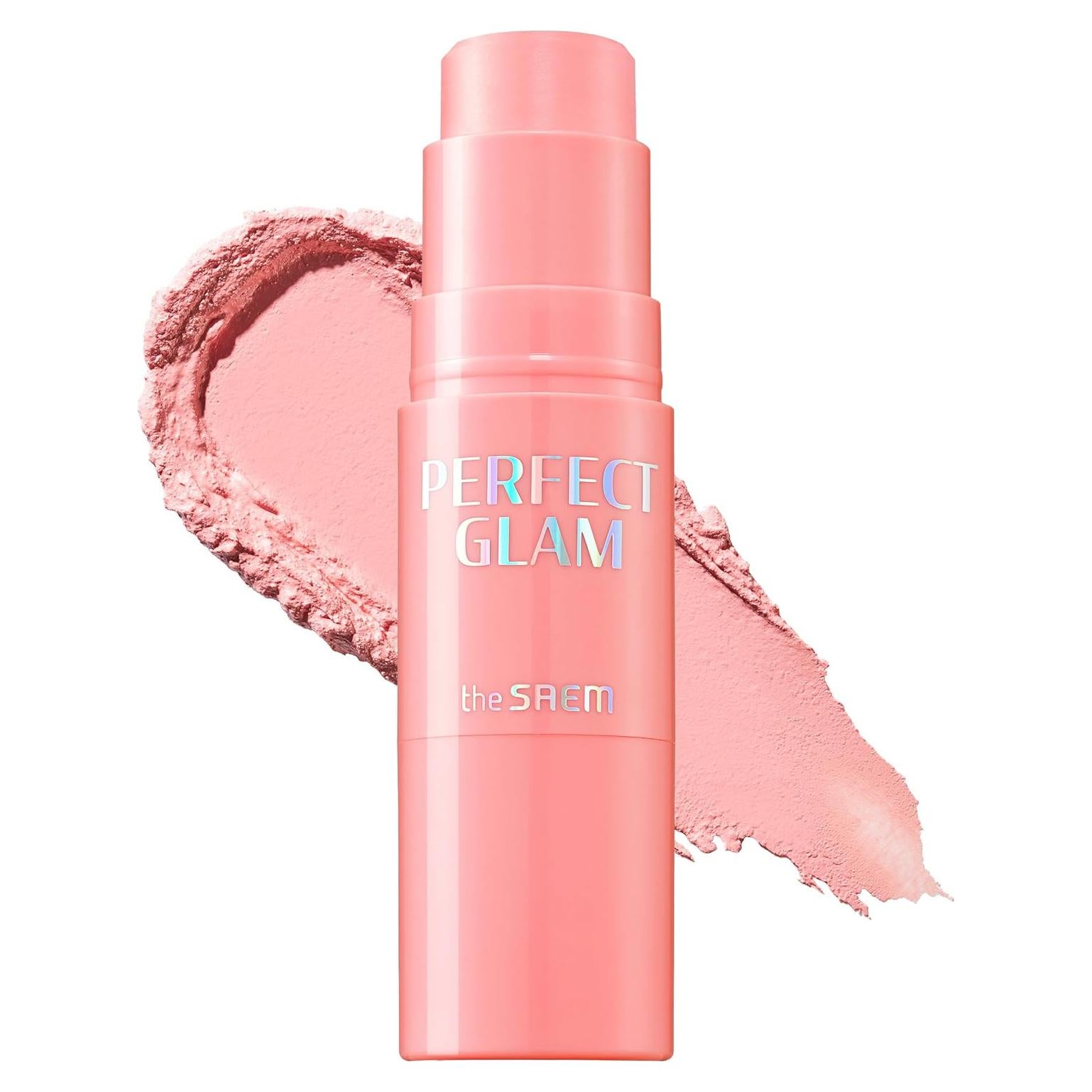 THESAEM Perfect Glam Stick Blusher Rosa Lechoso 5.67g con Puff