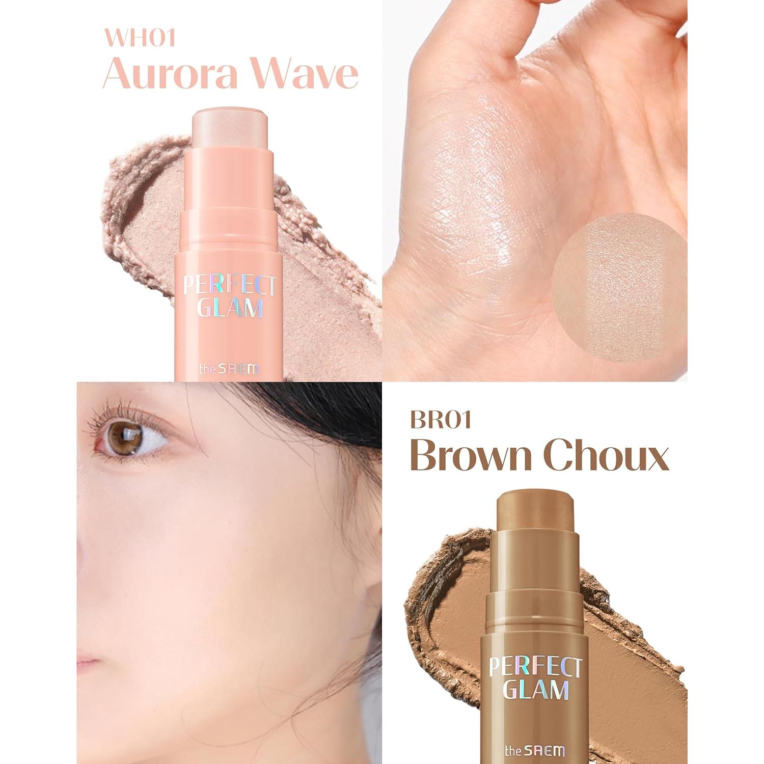 THESAEM Perfect Glam Stick Blusher Rosa Lechoso 5.67g con Puff