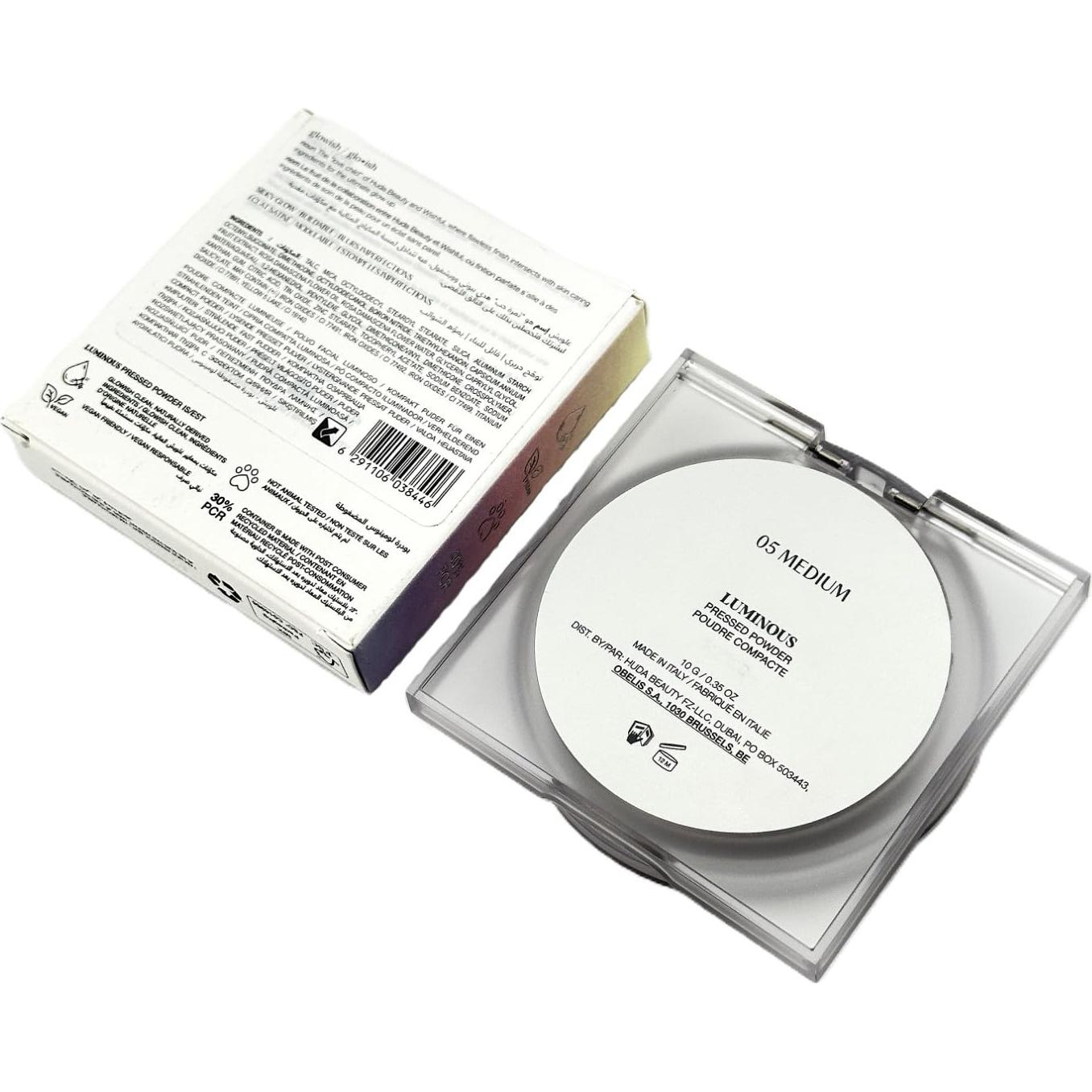 Polvo Compacto Difuminador Huda Beauty GloWish 10g 05 Medio