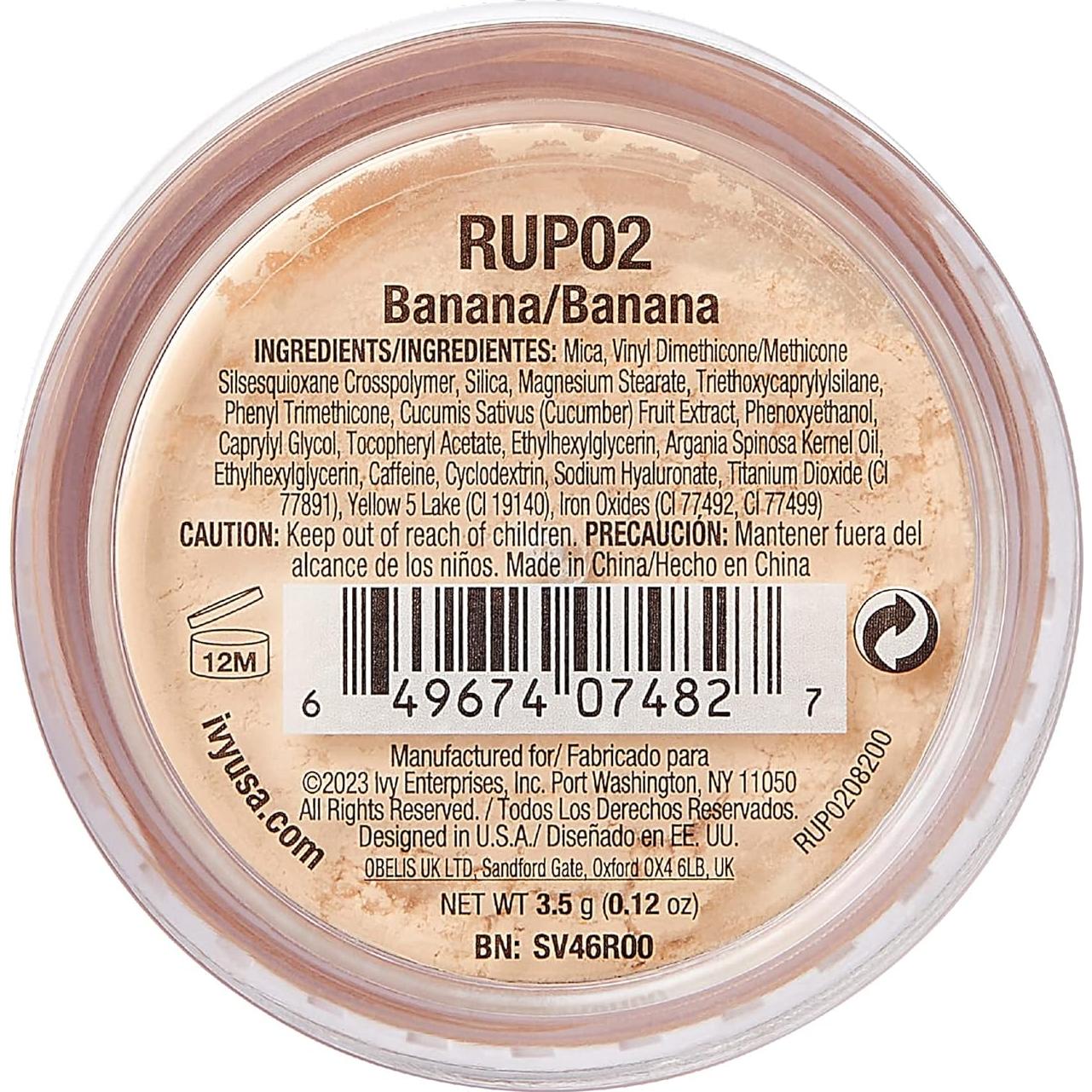 Polvo iluminador vegano Ruby Kisses Instant Bake 3.4g - Color Banana