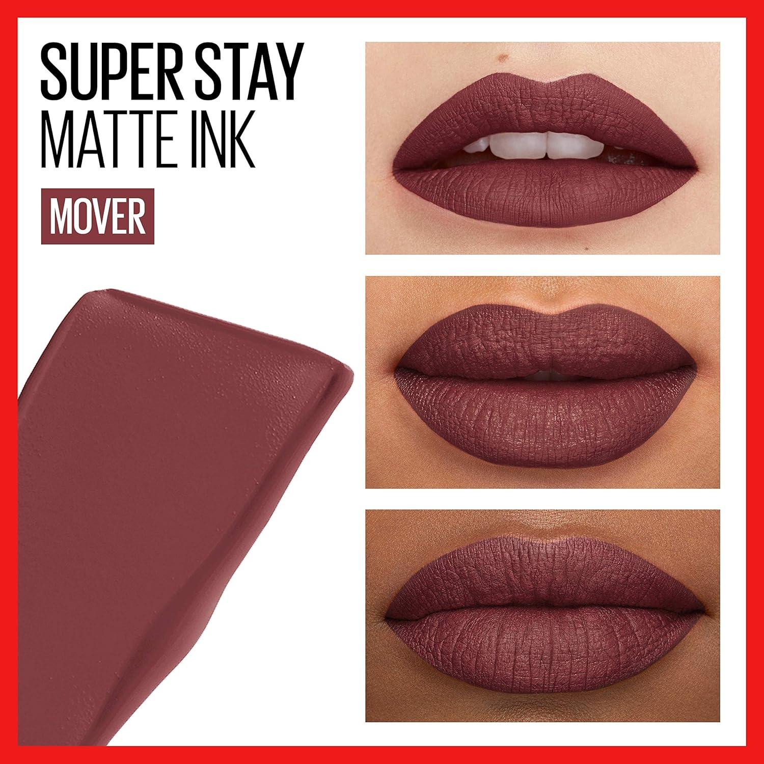Maybelline Super Stay Matte Ink Pintalabios 2 Piezas Seductora Rosa Nude y Mover Marrón