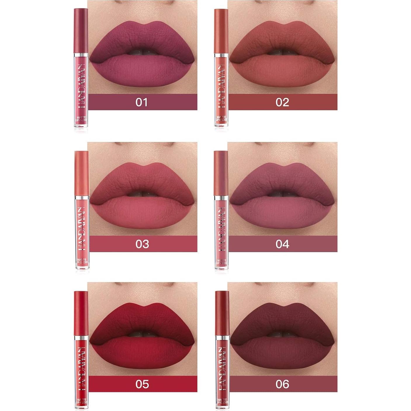 Set de 6 Pintalabios Líquido Mate BestLand 2.67 ml