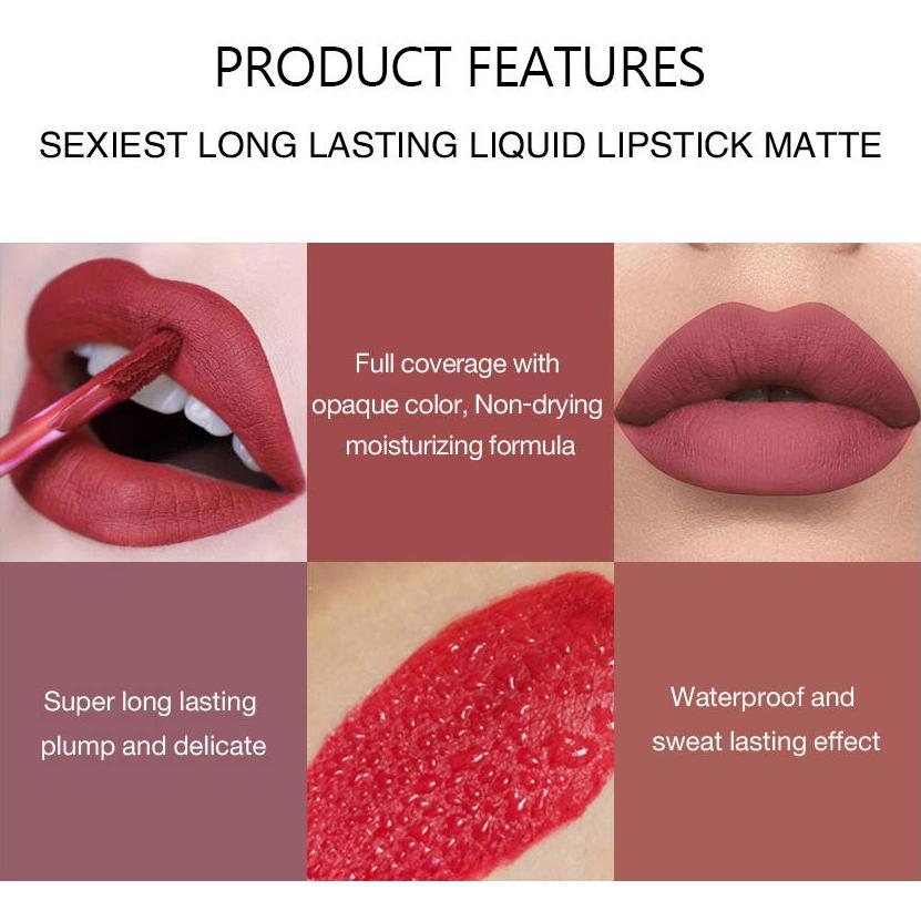 Set de 6 Pintalabios Líquido Mate BestLand 2.67 ml