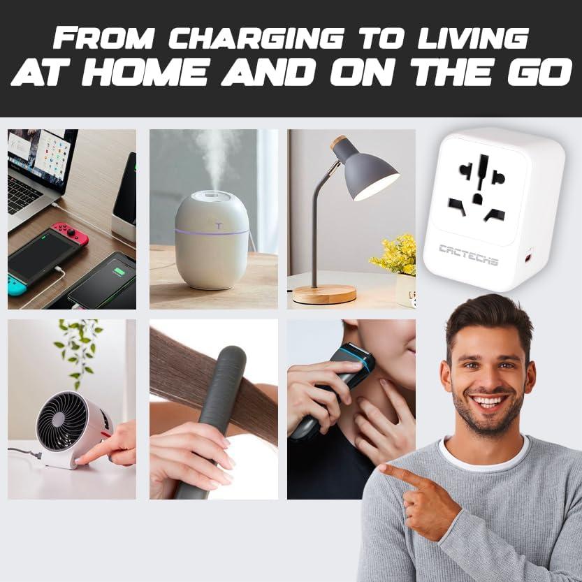 Adaptador de Enchufe Universal Cactechs C651DCPT 35W USB-C