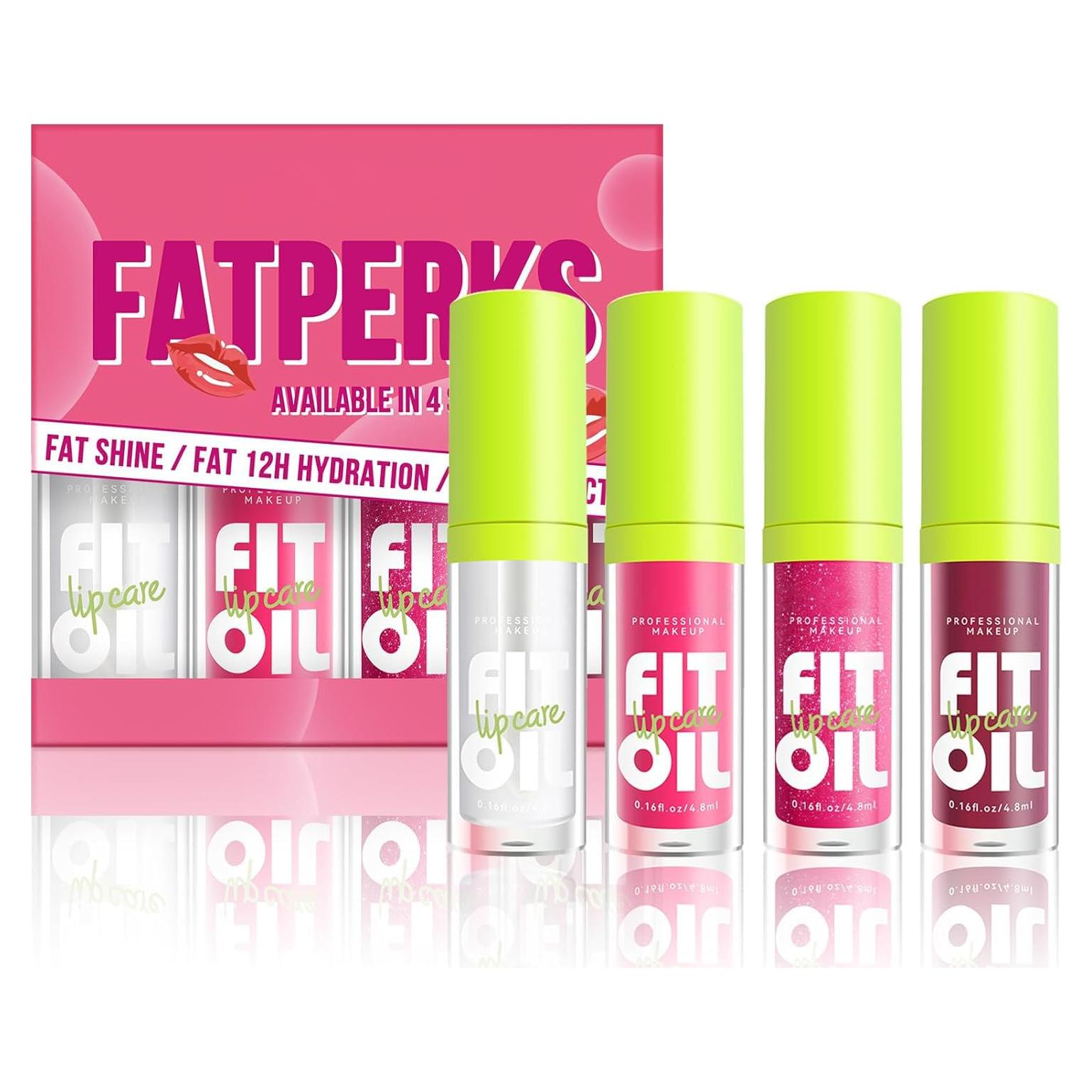 Aceite de Labios Hidratante Tiejdhr - Set A, 4 Colores, No Pegajoso